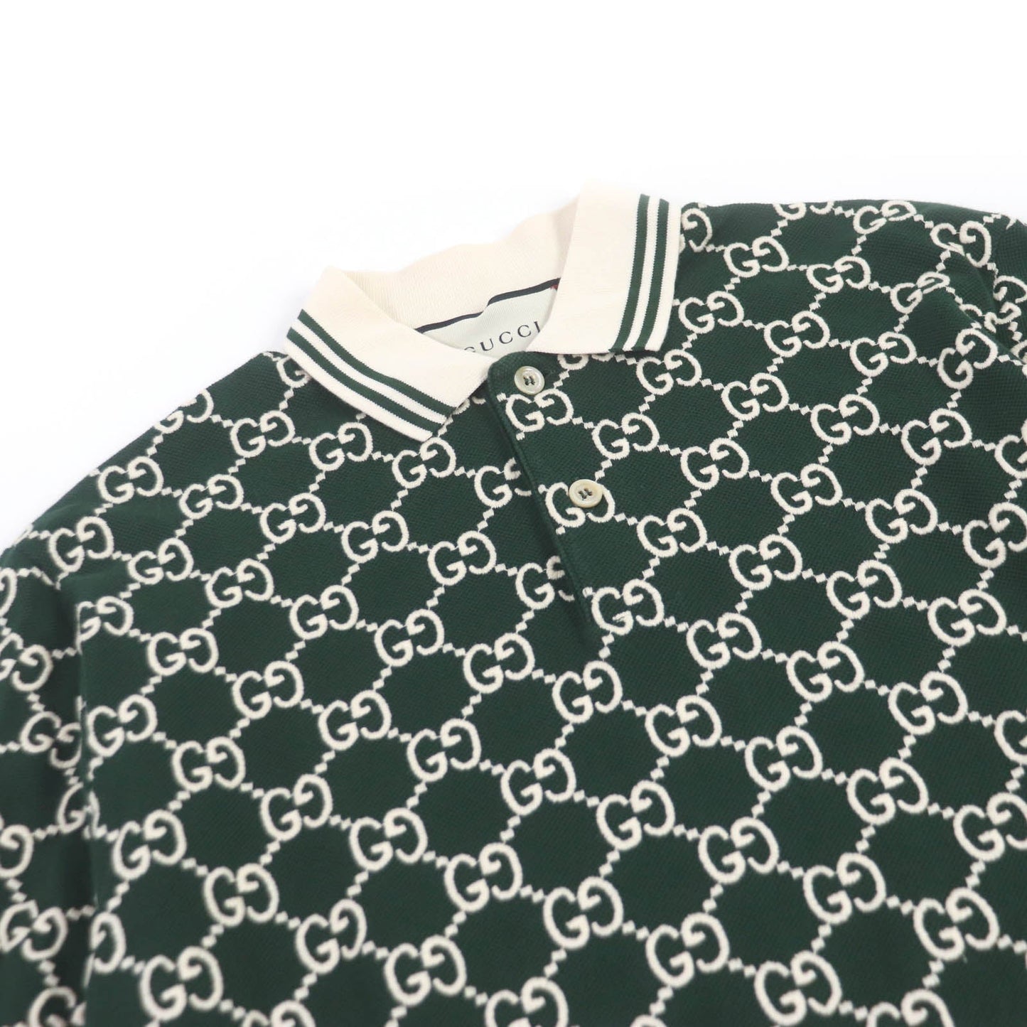 Luxury Gucci Trending 2025 GG Logo Polo Shirt Green S