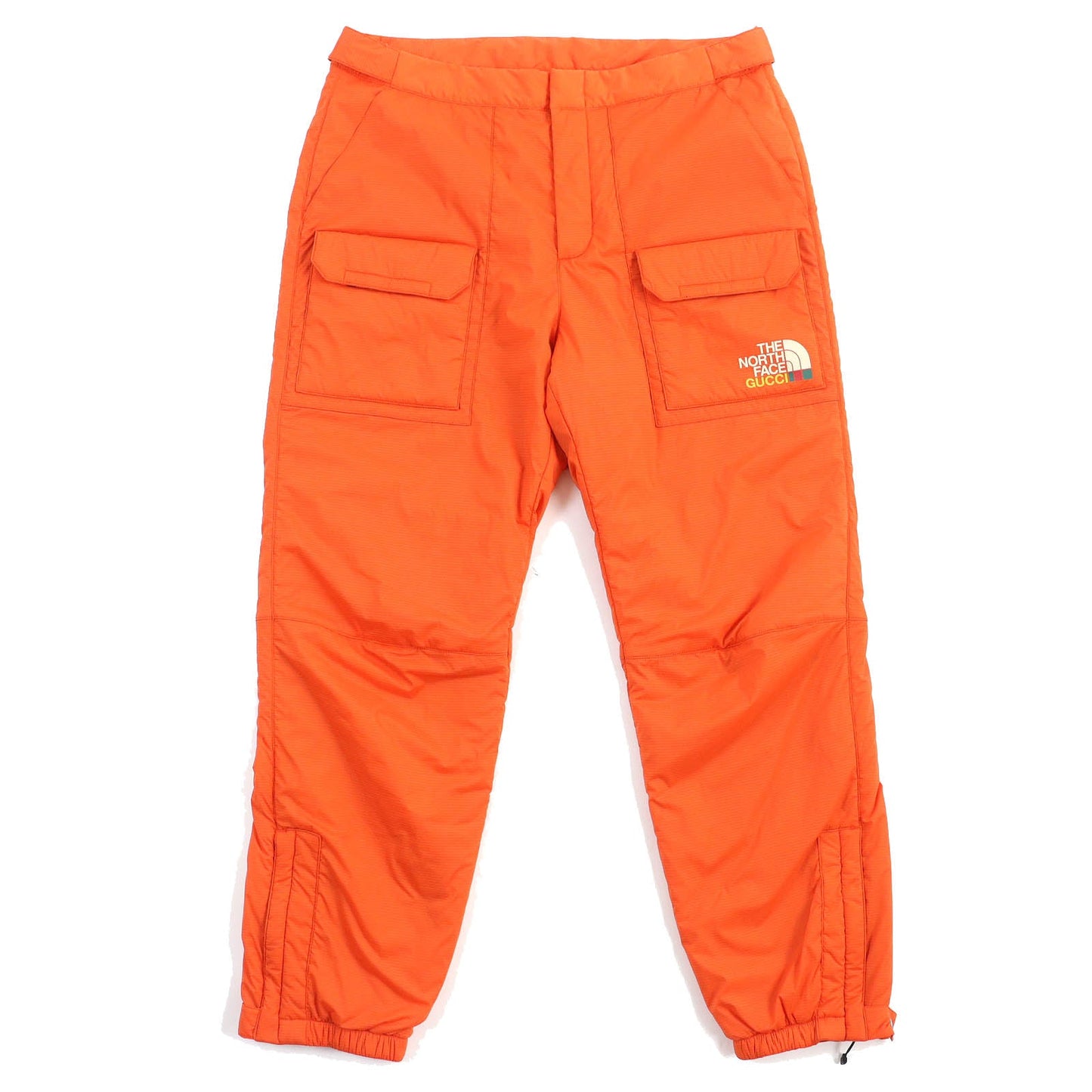 Luxury Gucci Trending 2025 The North Face Logo Padded Cargo Pants Orange L