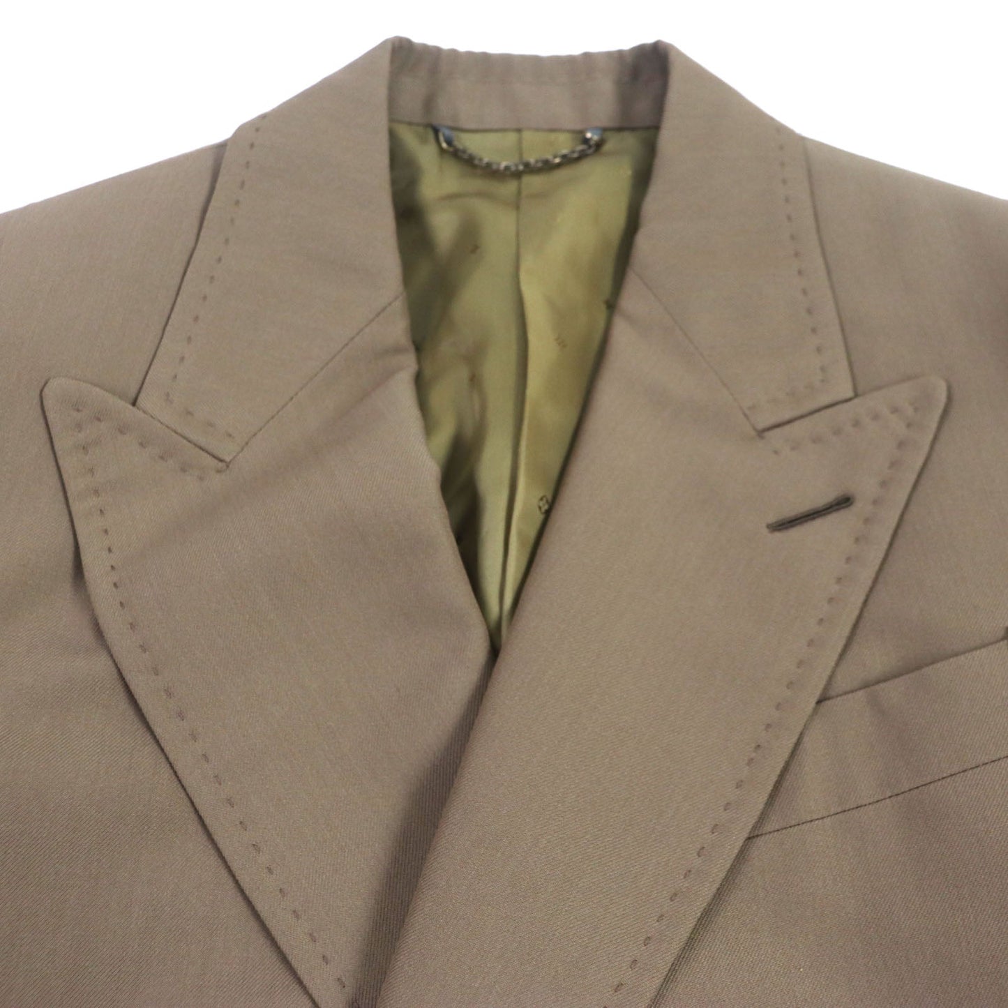 Louis Vuitton Wool Polyester Logo Button Long Coat Brown