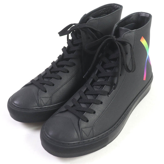LOUIS VUITTON High cut sneakers leather black LV Tattoo Line 5.5