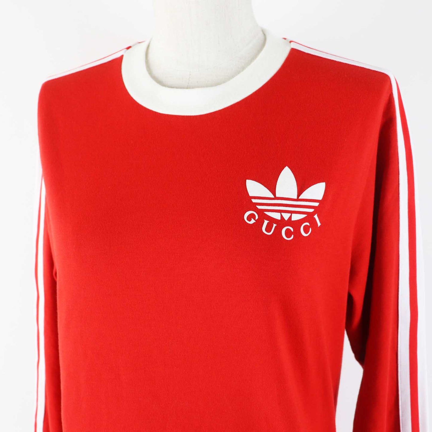 Luxury Gucci Trending 2025 Adidas Cotton T-shirt Dress XS Red White