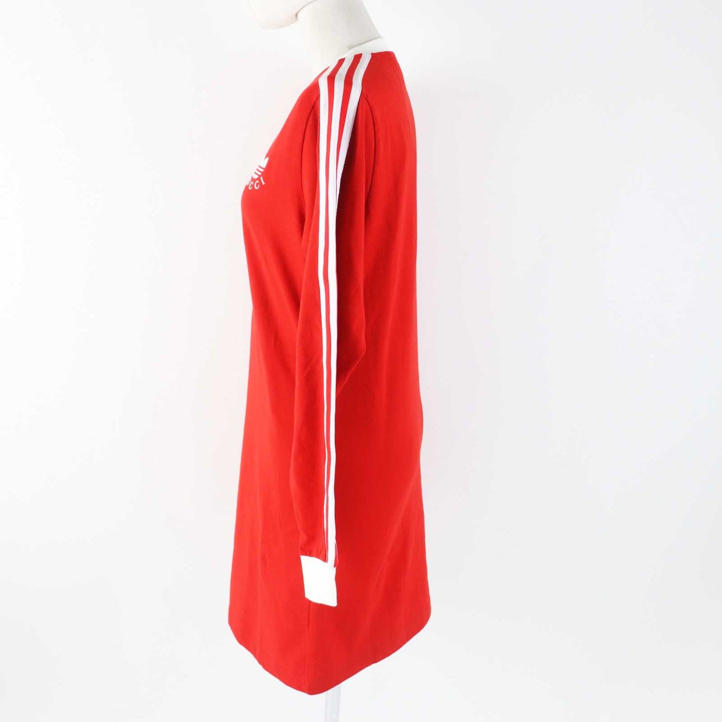 Luxury Gucci Trending 2025 Adidas Cotton T-shirt Dress XS Red White