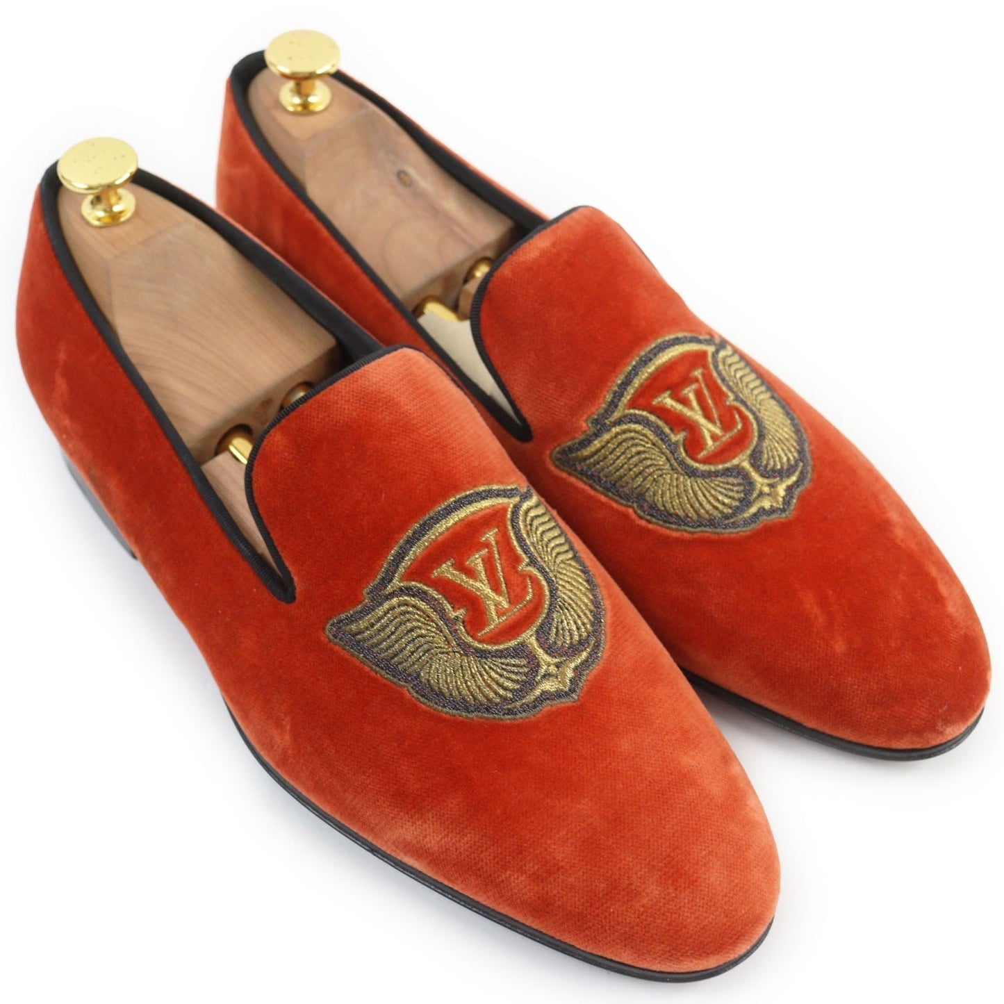 LOUIS VUITTON loafers Velor Orange Auteuil line 7