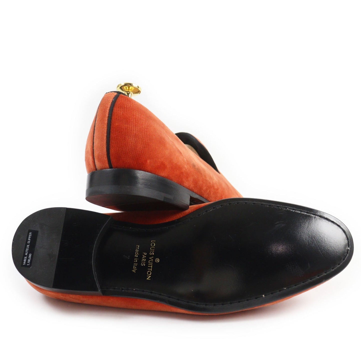 LOUIS VUITTON loafers Velor Orange Auteuil line 7