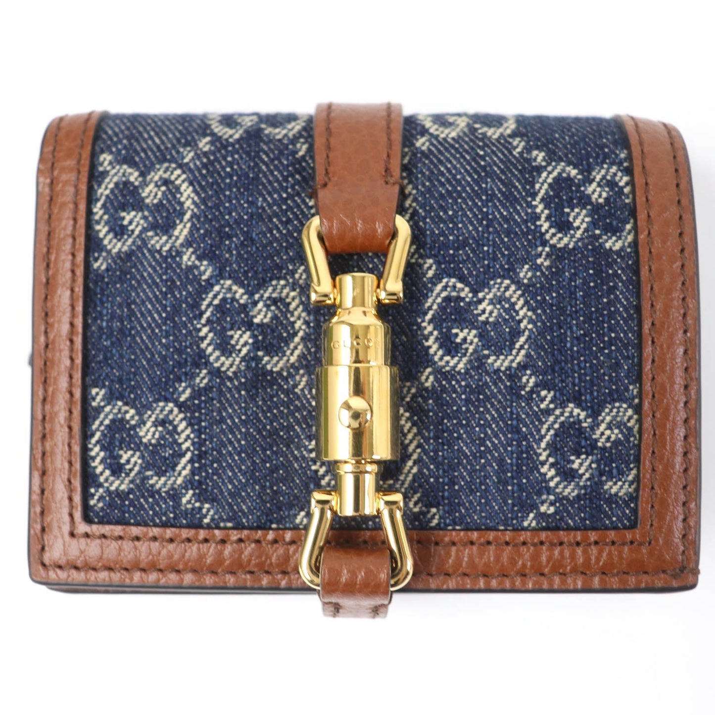 Luxury Gucci Trending 2025 Jackie 1961 Card Case Wallet Denim