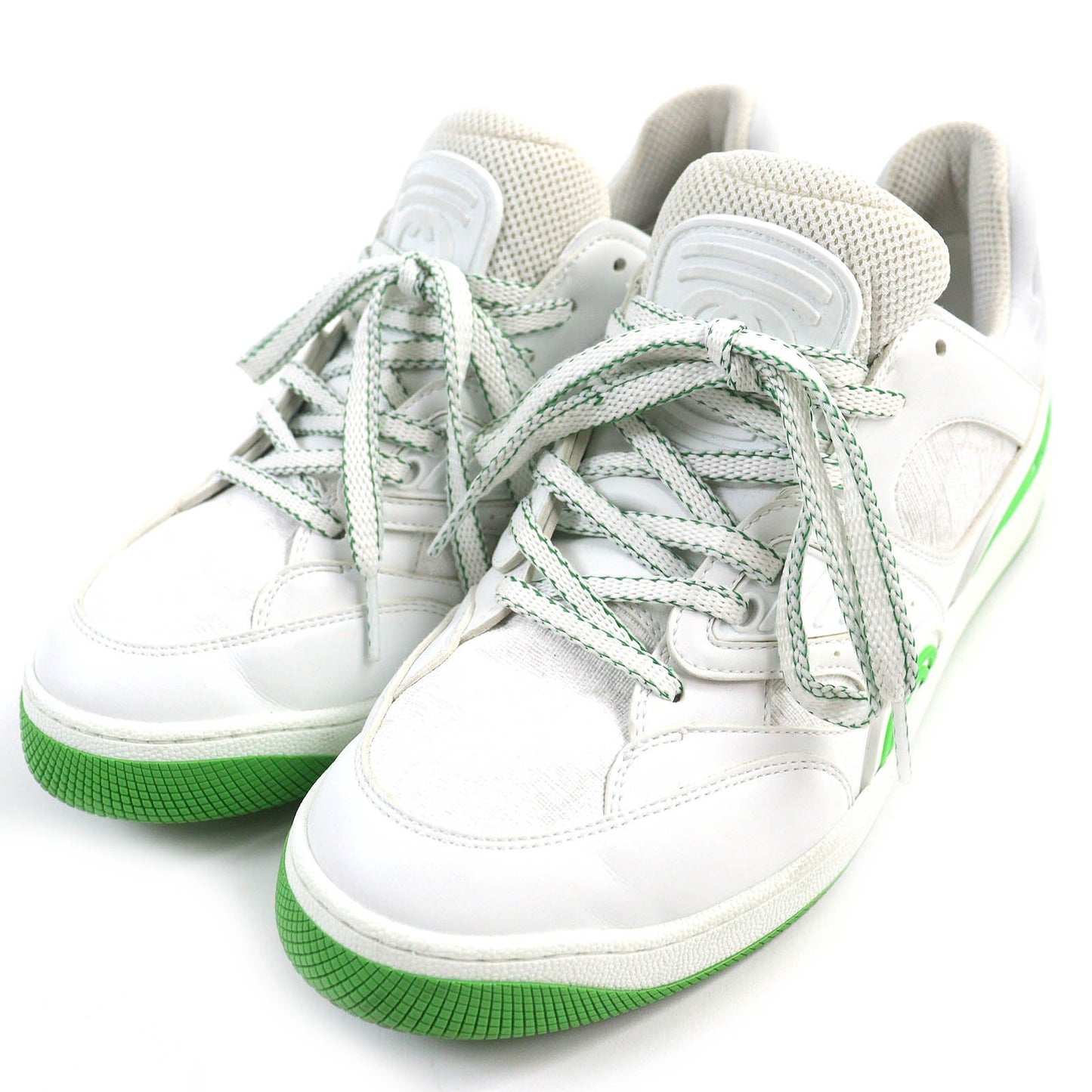 Luxury Gucci Trending 2025 GG Pattern Leather Low Cut Sneakers White Green