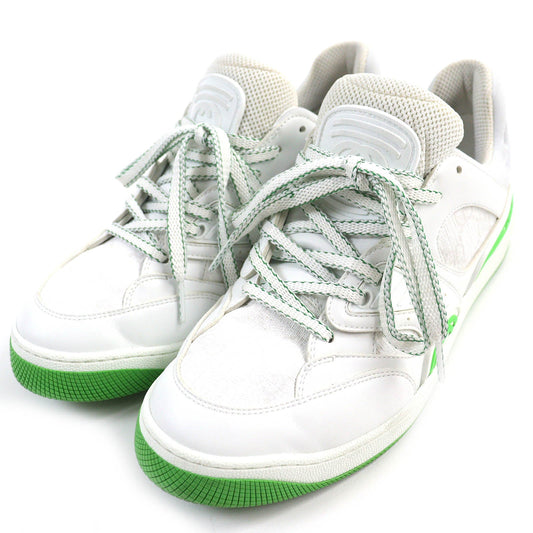 Luxury Gucci Trending 2025 GG Pattern Leather Low Cut Sneakers White Green