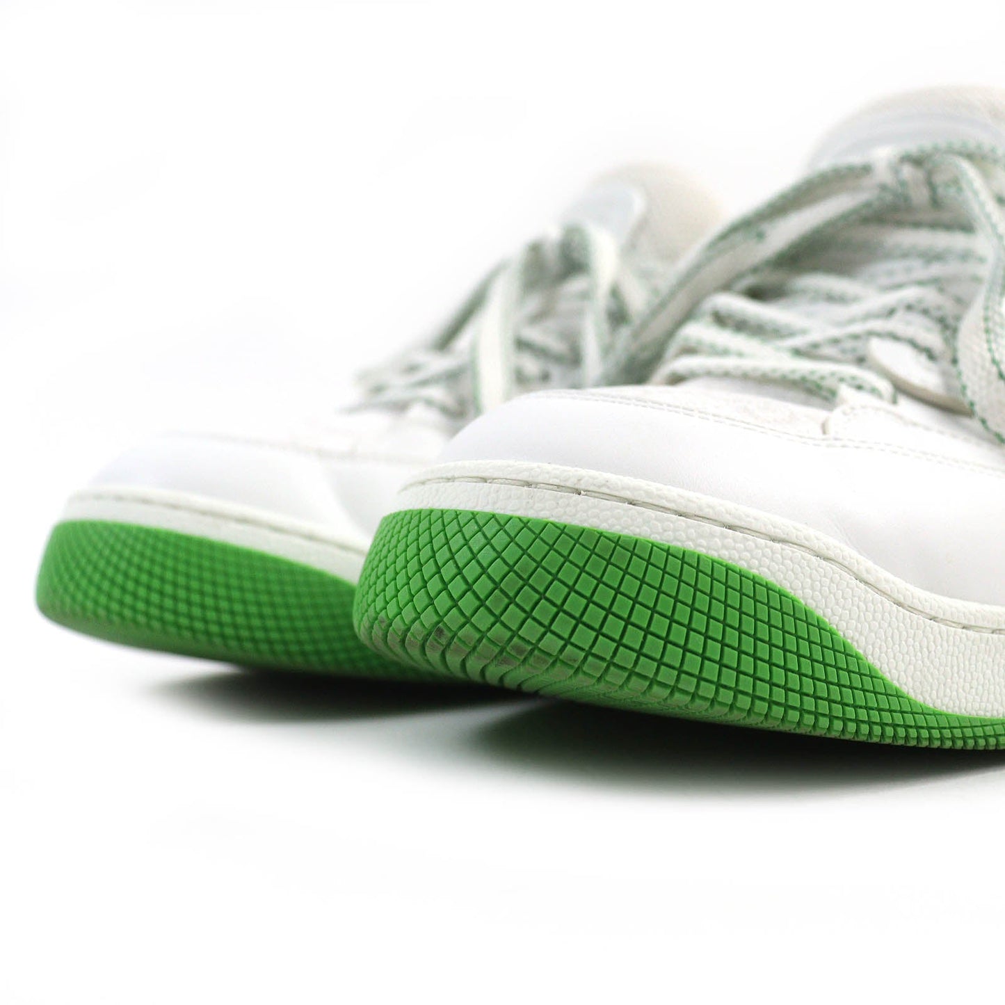 Luxury Gucci Trending 2025 GG Pattern Leather Low Cut Sneakers White Green