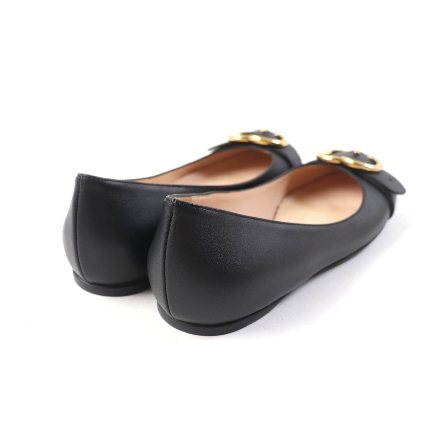 Luxury Gucci Trending 2025 Leather Flat Pumps Double G Black 36