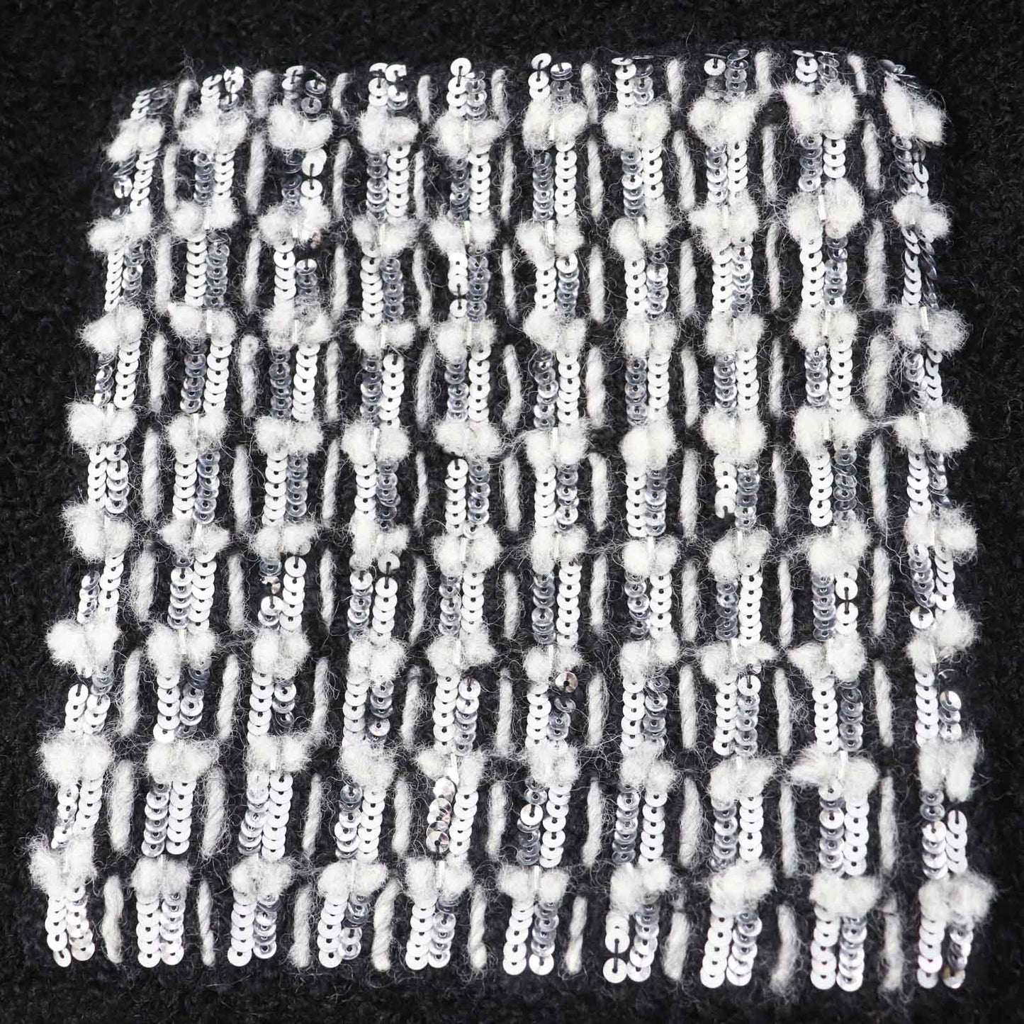 Louis Vuitton Wool Mohair Sequin Dress Black 36