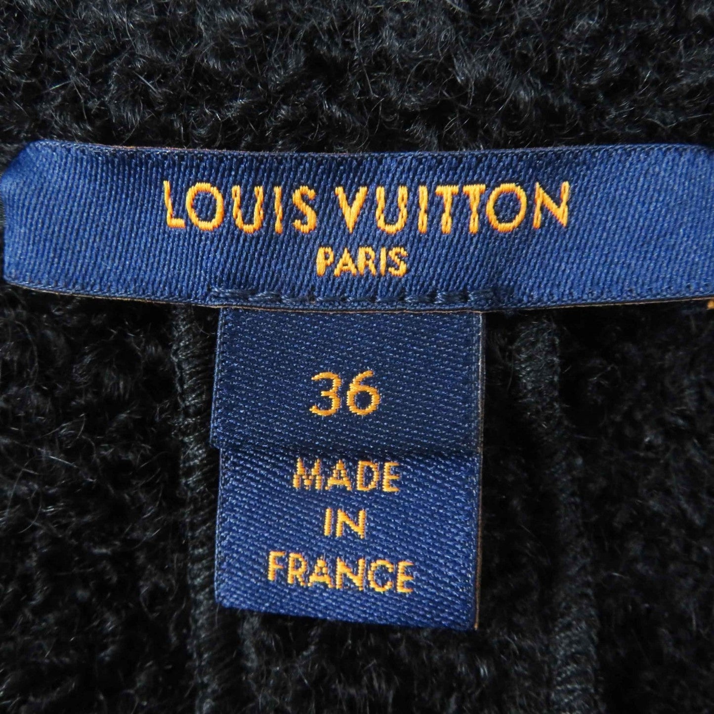 Louis Vuitton Wool Mohair Sequin Dress Black 36