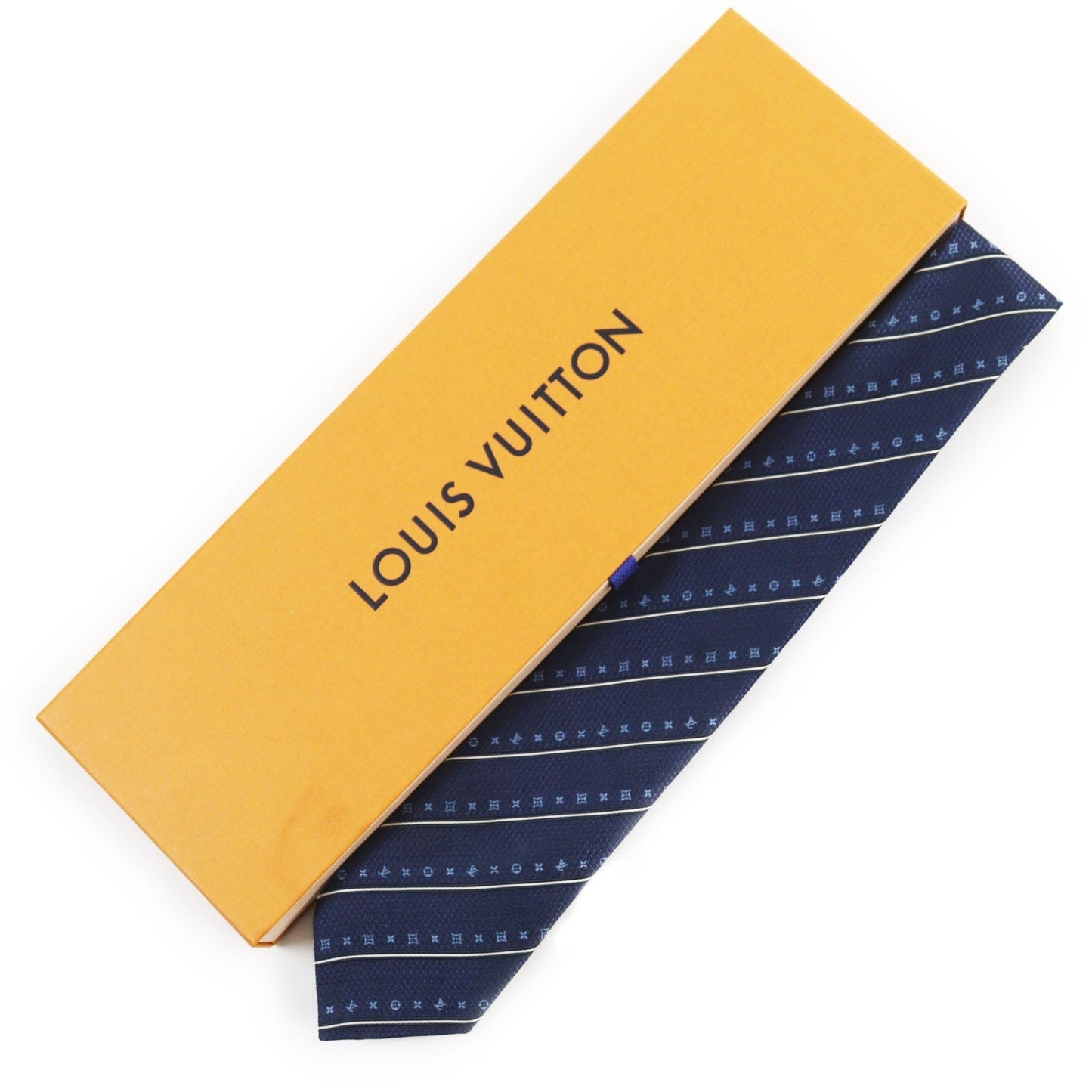 LOUIS VUITTON tie M76268 silk Navy CRAVATE
