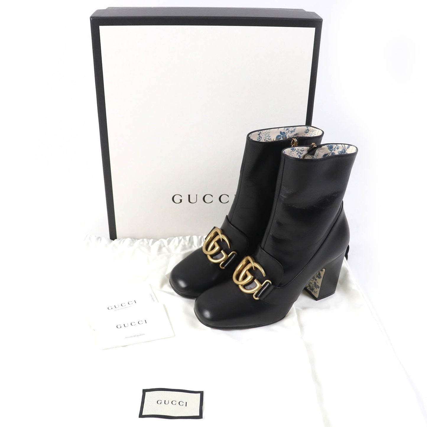 Luxury Gucci Trending 2025 GG Marmont Leather Ankle Boots 36.5