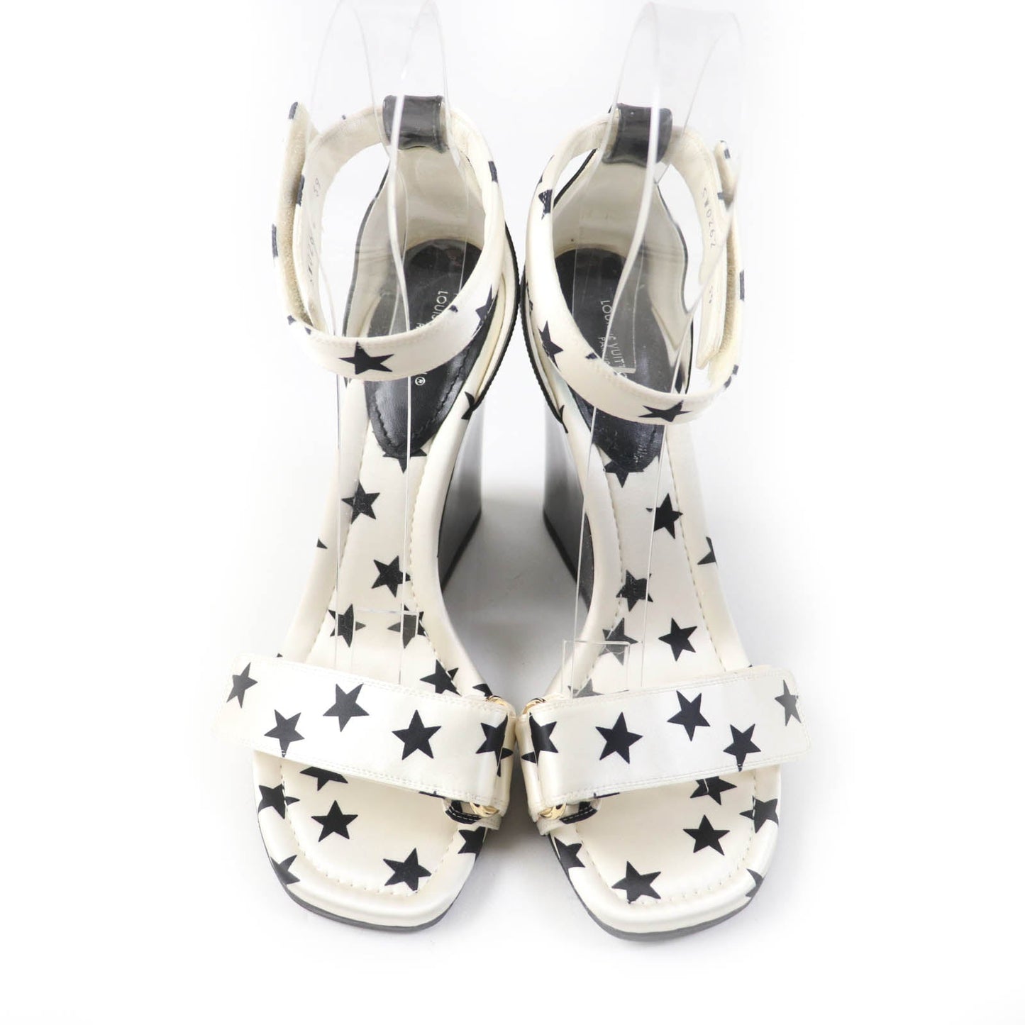 Louis Vuitton Satin Patent Leather Ankle Strap Sandals