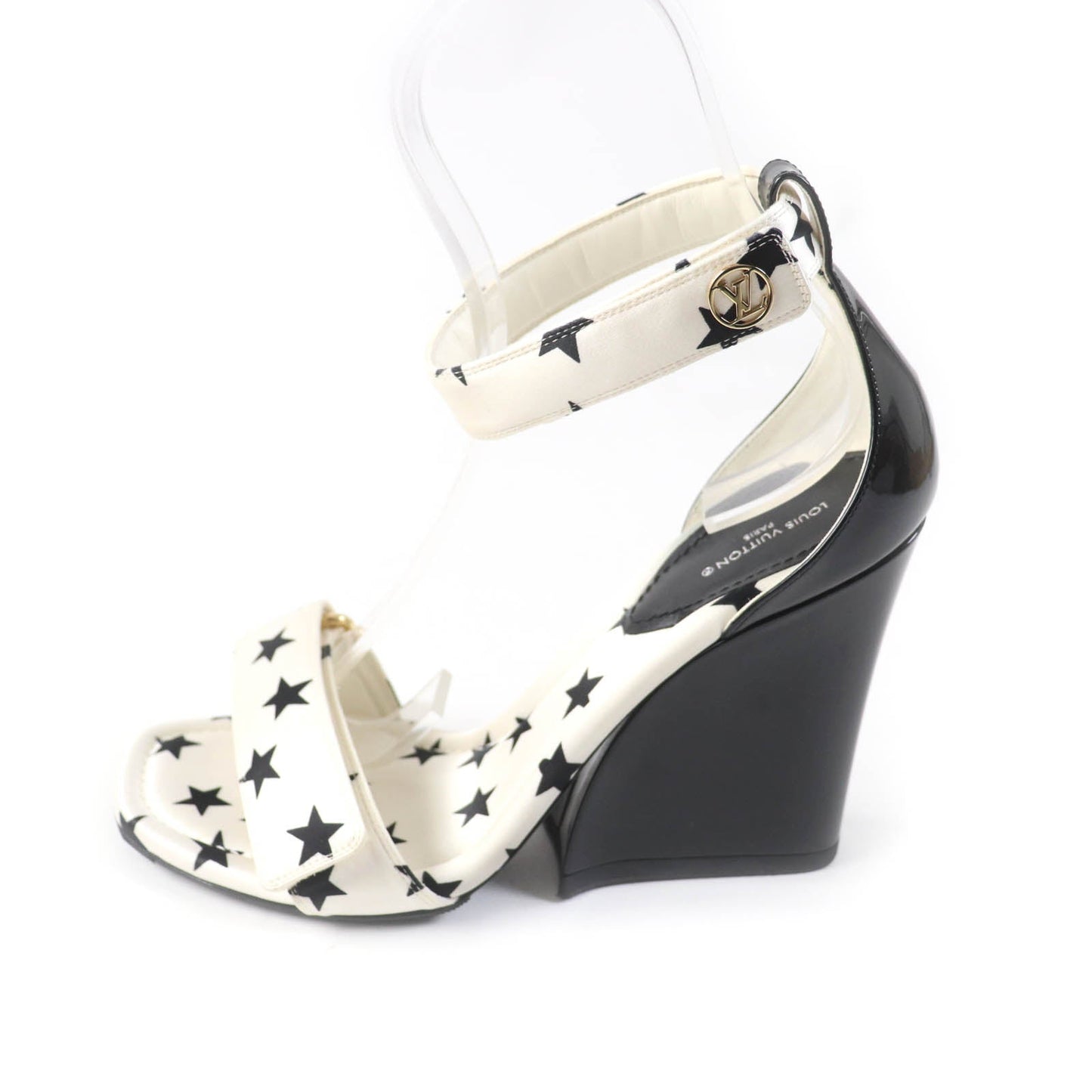 Louis Vuitton Satin Patent Leather Ankle Strap Sandals