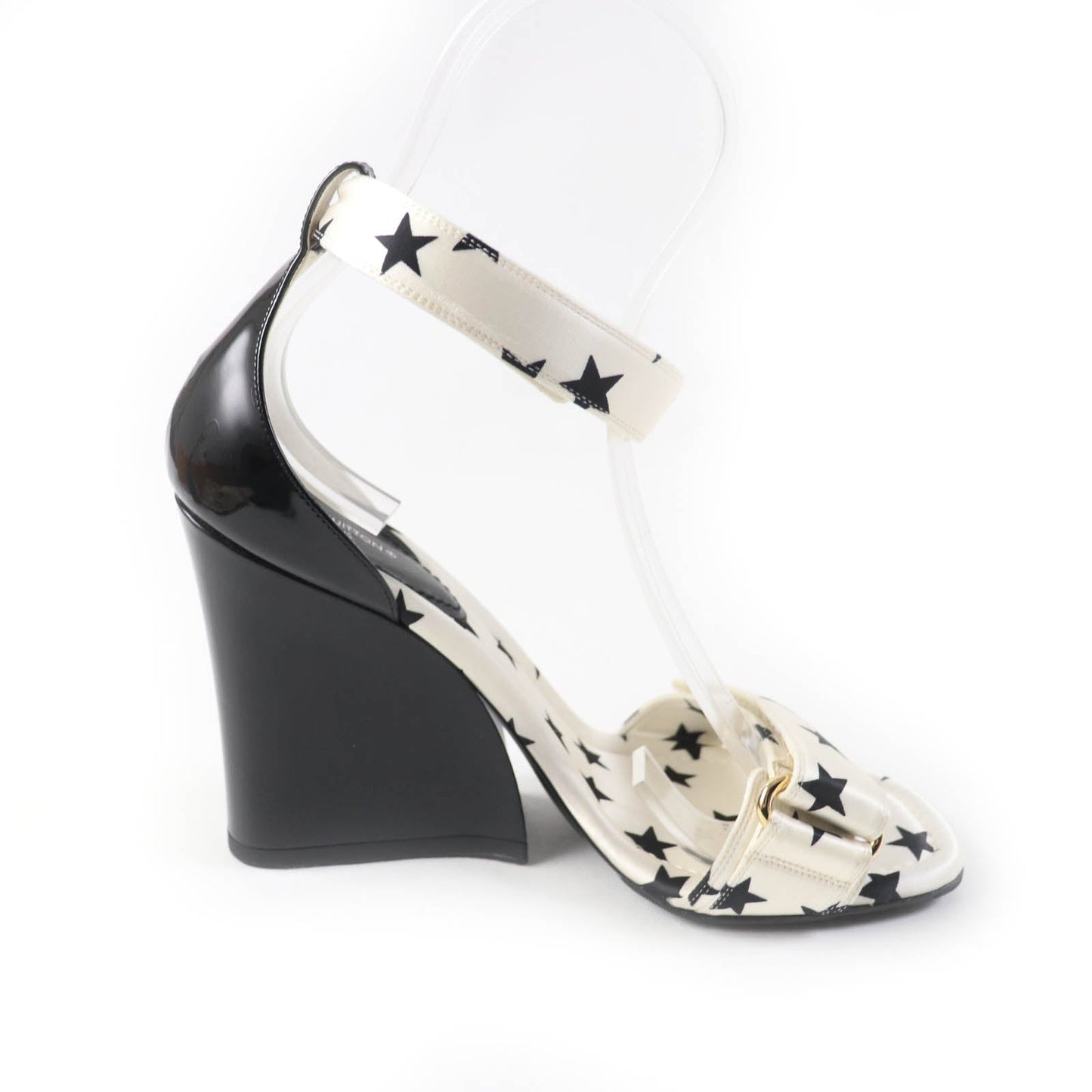 Louis Vuitton Satin Patent Leather Ankle Strap Sandals