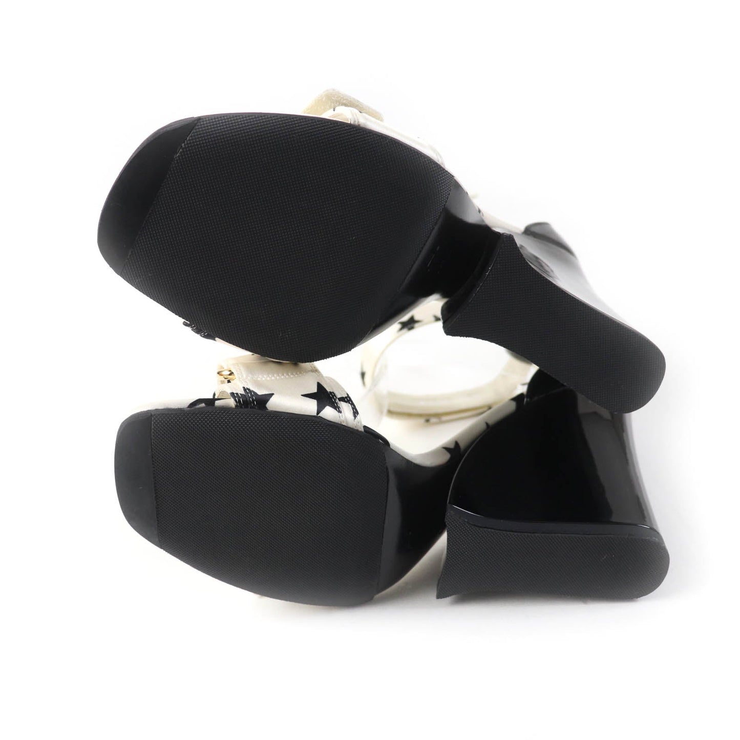 Louis Vuitton Satin Patent Leather Ankle Strap Sandals