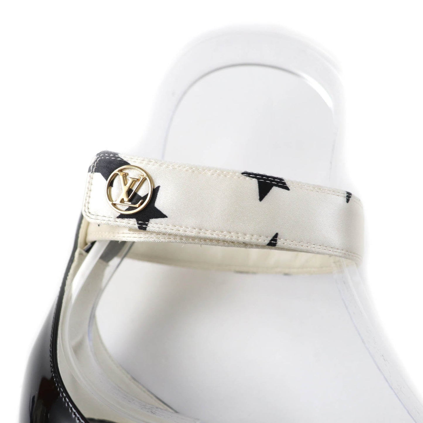 Louis Vuitton Satin Patent Leather Ankle Strap Sandals