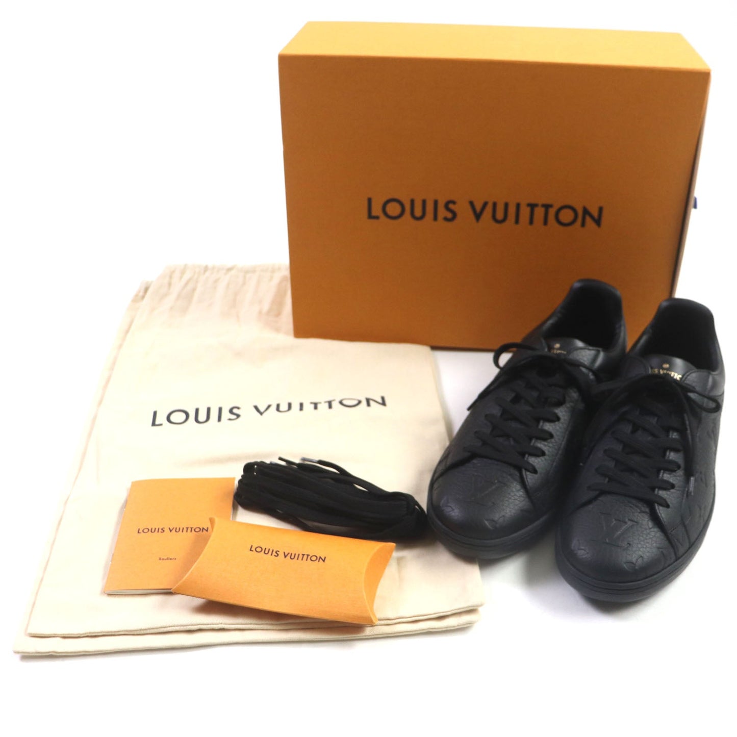 LOUIS VUITTON sneakers leather black Luxembourg line 6