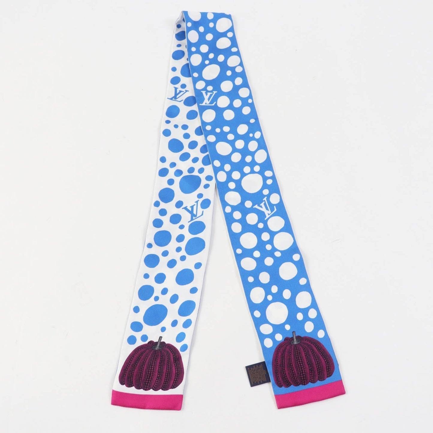 LOUIS VUITTON scarf M78290 silk blue white pink Bandeau Infinity Dot Scarf