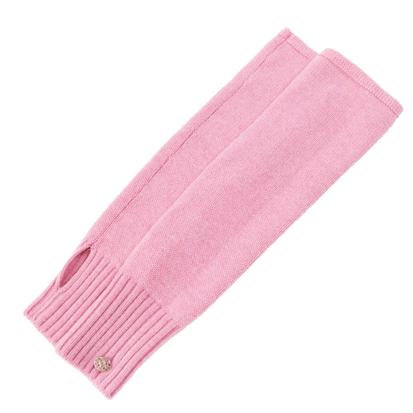 Chanel Cashmere Knit Arm Warmers Gloves Pink M