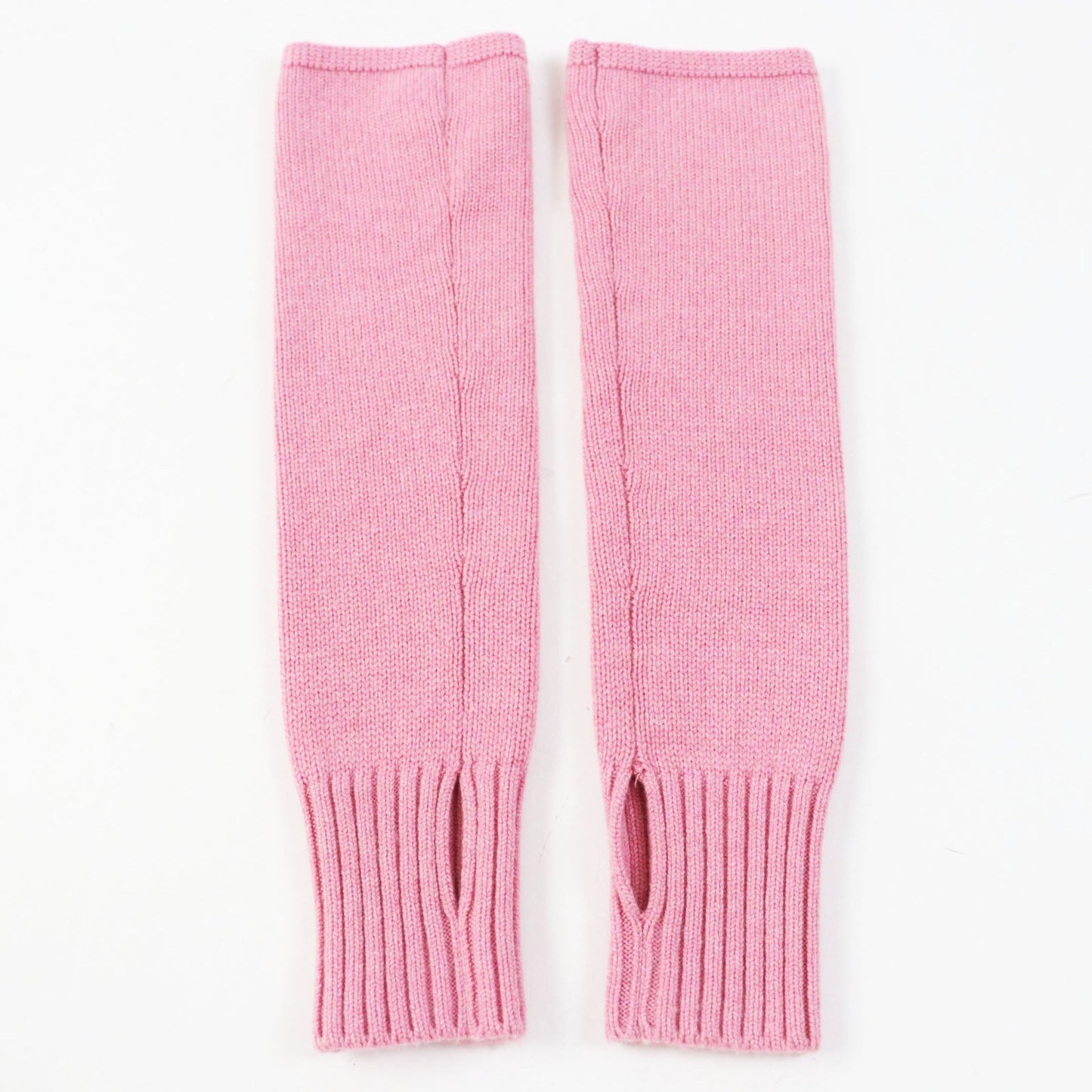 Chanel Cashmere Knit Arm Warmers Gloves Pink M