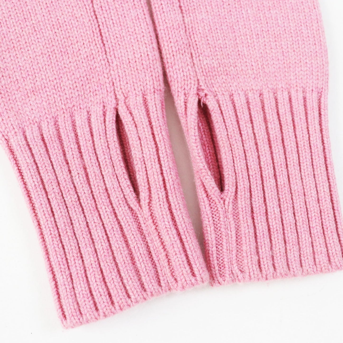 Chanel Cashmere Knit Arm Warmers Gloves Pink M
