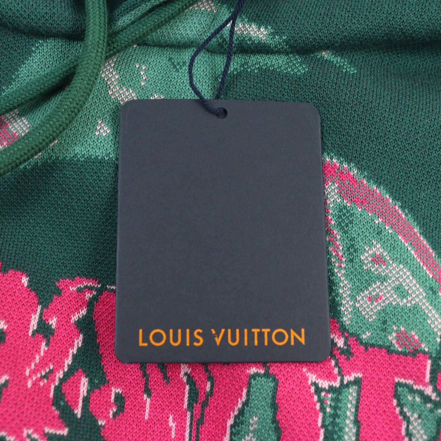 Louis Vuitton Logo Embroidered Cotton Hoodie M