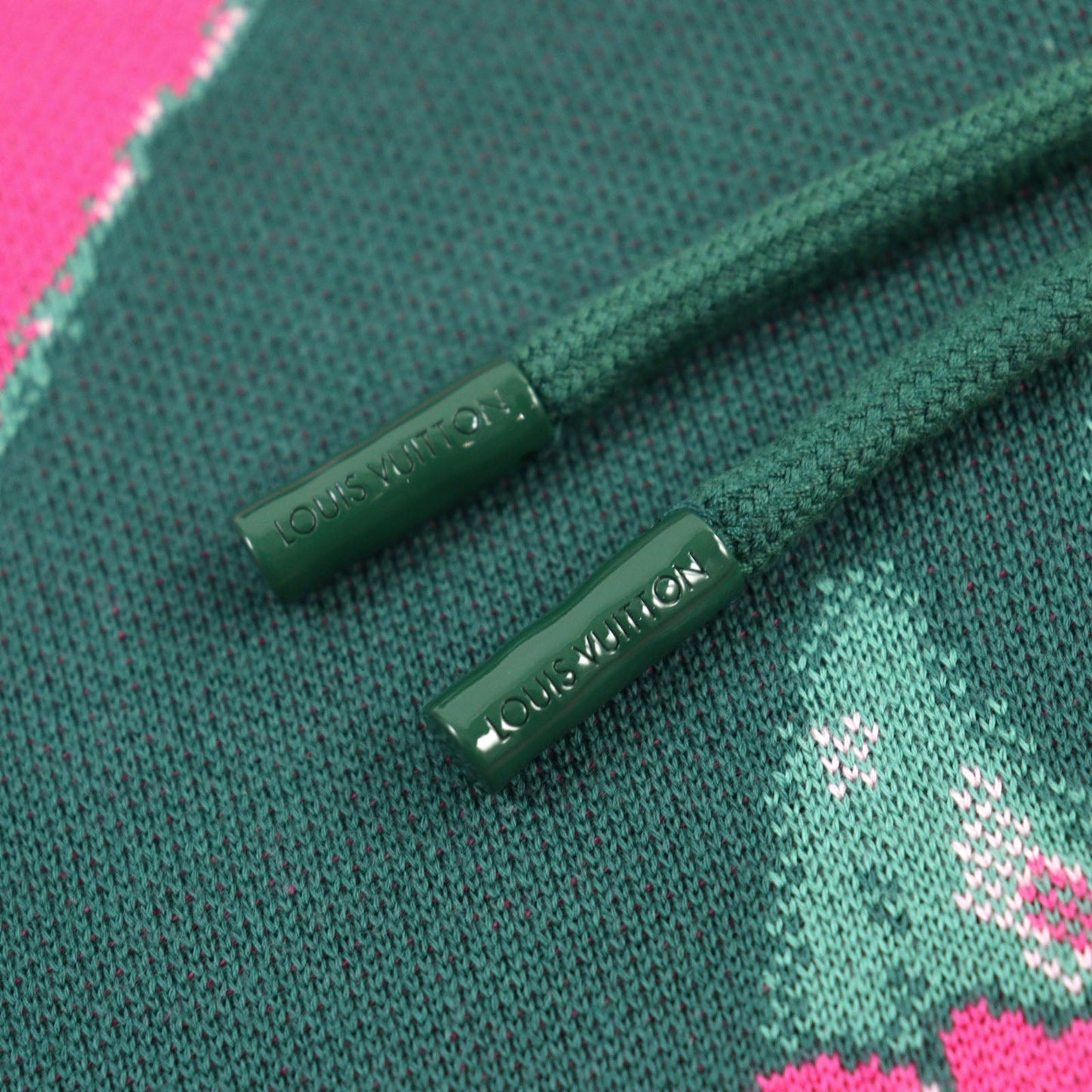 Louis Vuitton Logo Embroidered Cotton Hoodie M