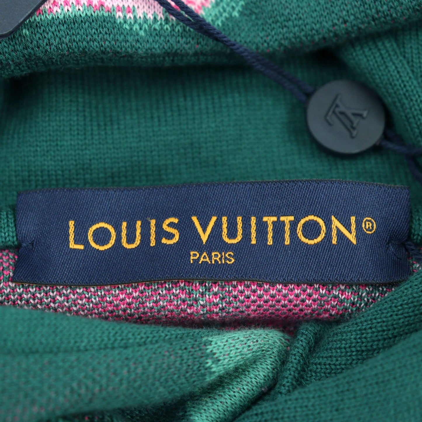 Louis Vuitton Logo Embroidered Cotton Hoodie M