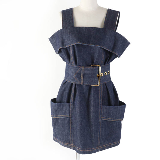 LOUIS VUITTON dress 1ABDVU cotton Indigo blue 34