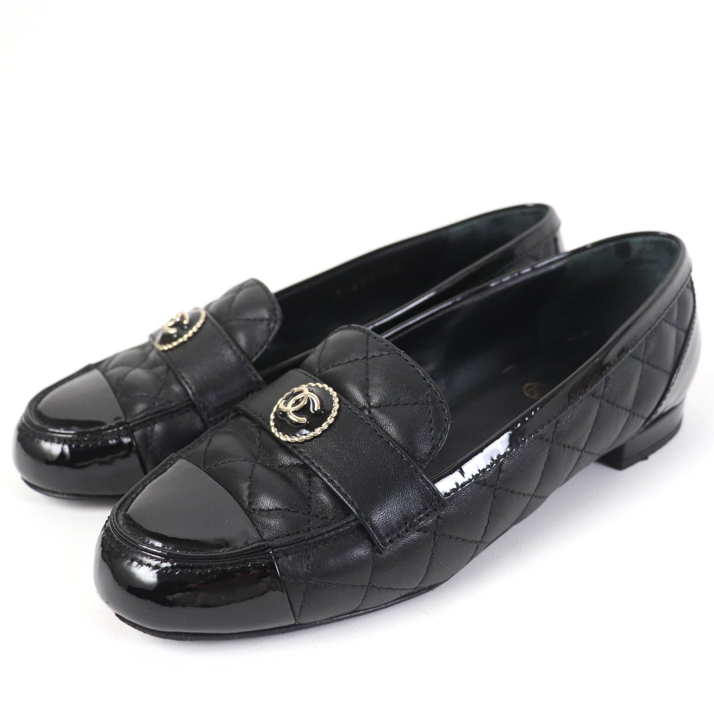 Chanel COCO Mark Matelasse Flat Pumps Leather 36.5