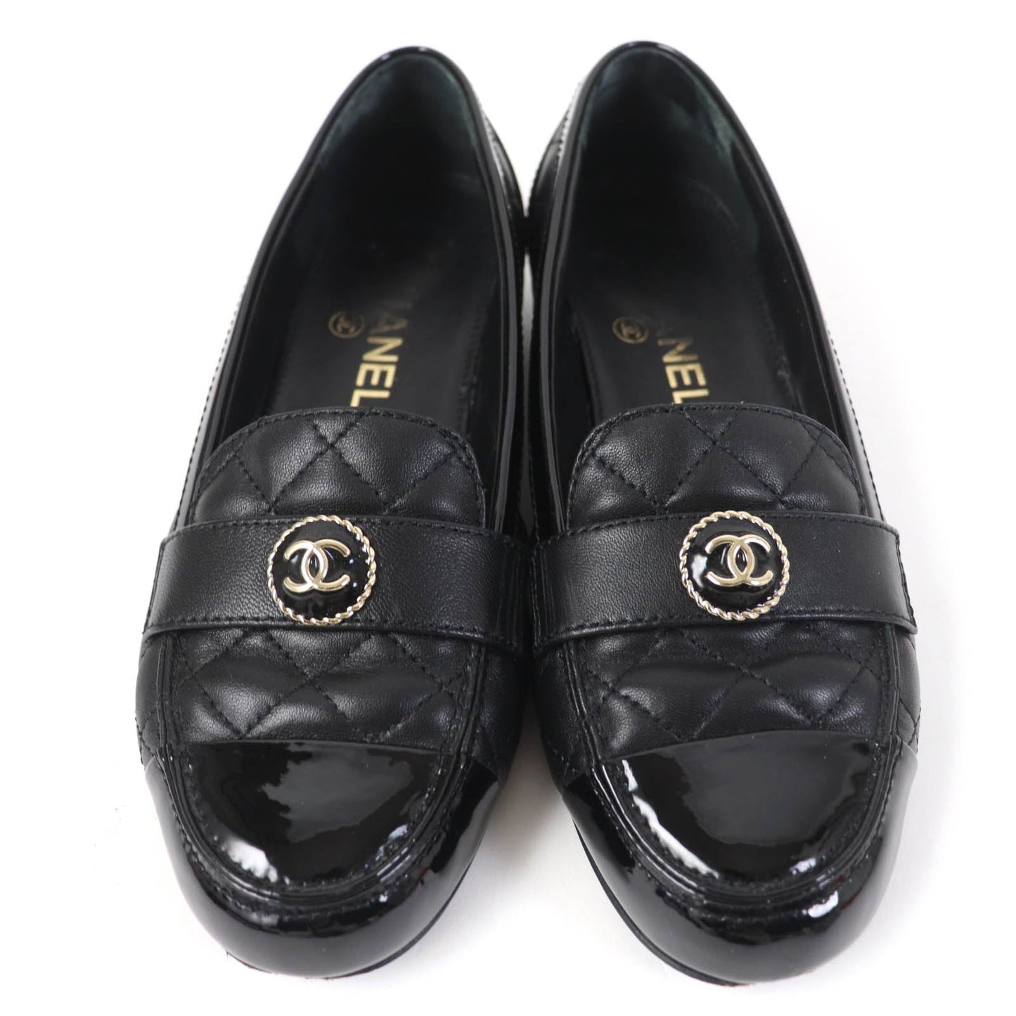 Chanel COCO Mark Matelasse Flat Pumps Leather 36.5