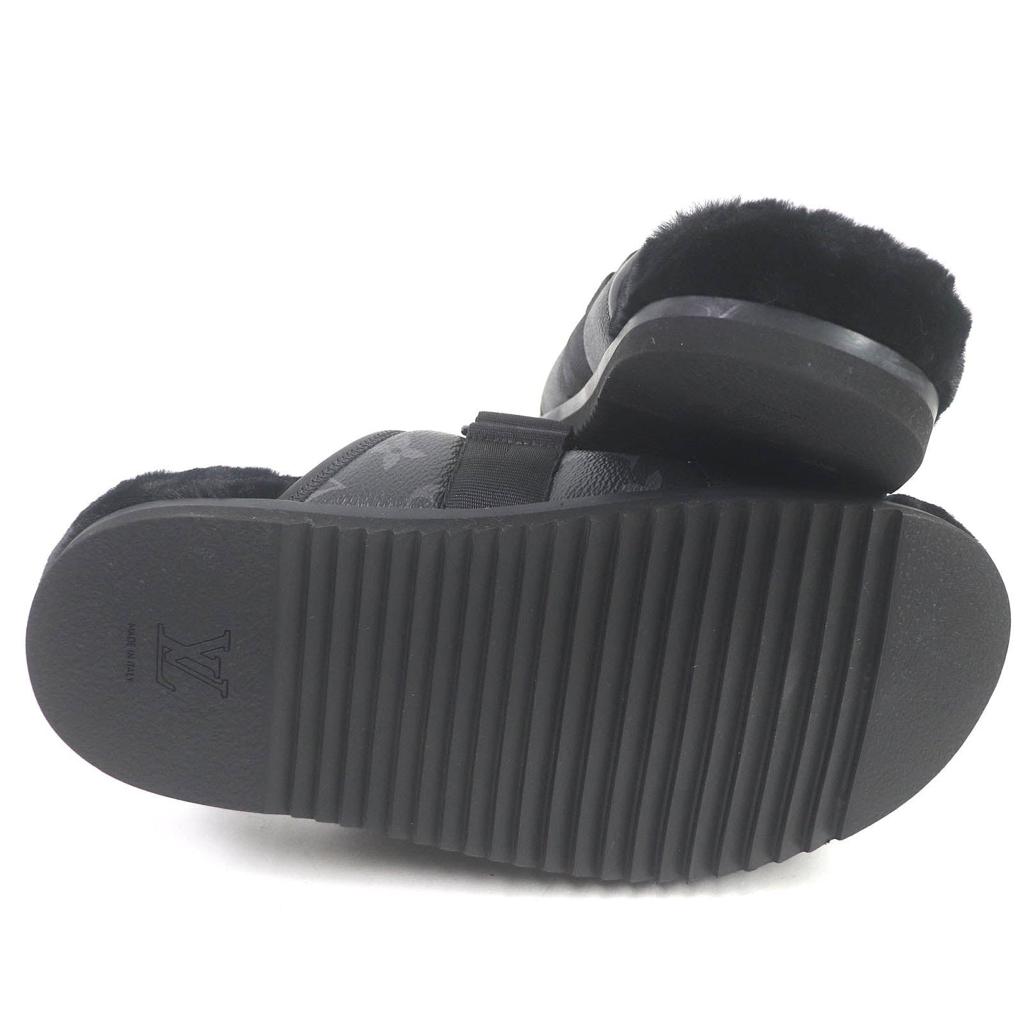 Louis Vuitton Monogram Slide Sandals Black