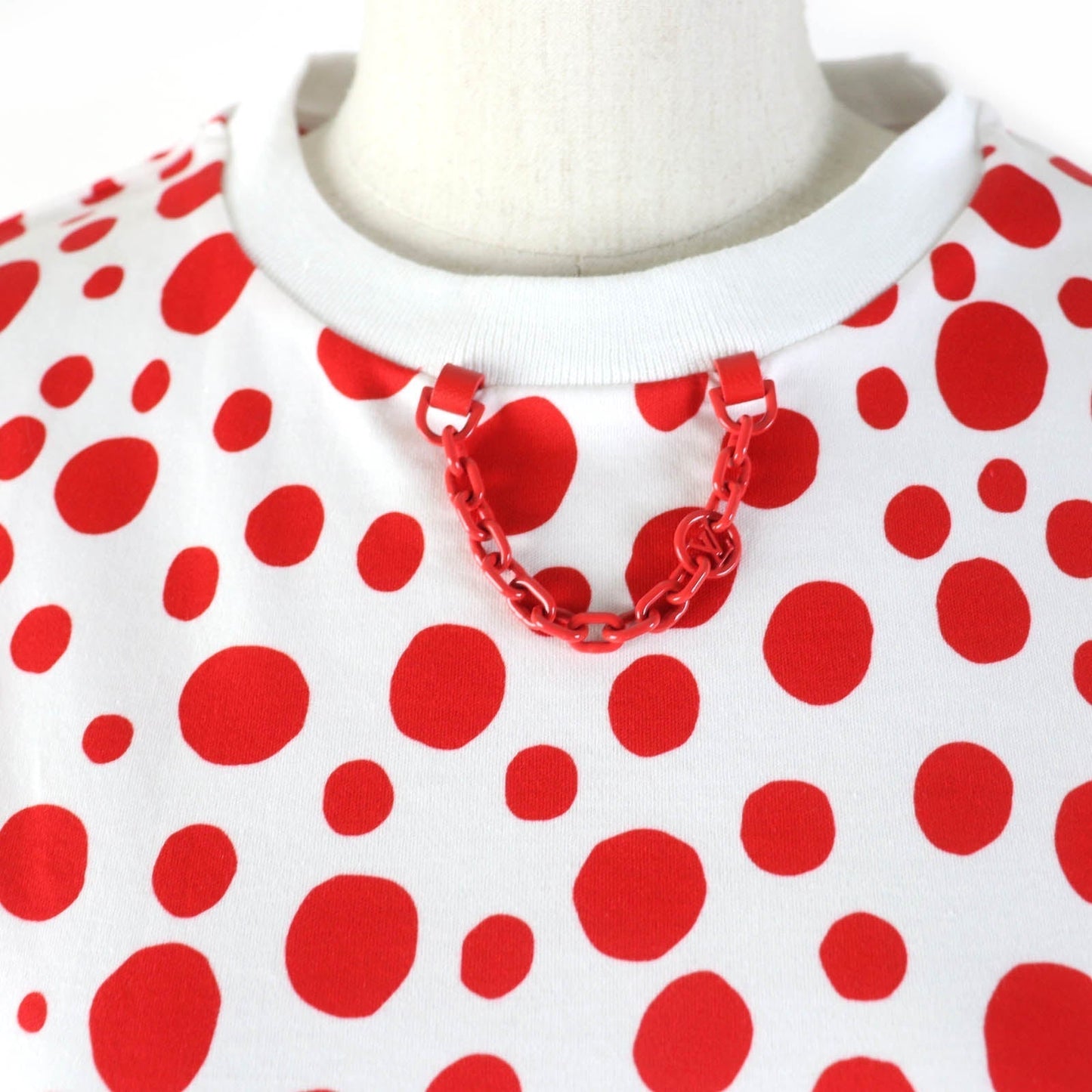 LOUIS VUITTON Short sleeve T-shirt cotton White red XS