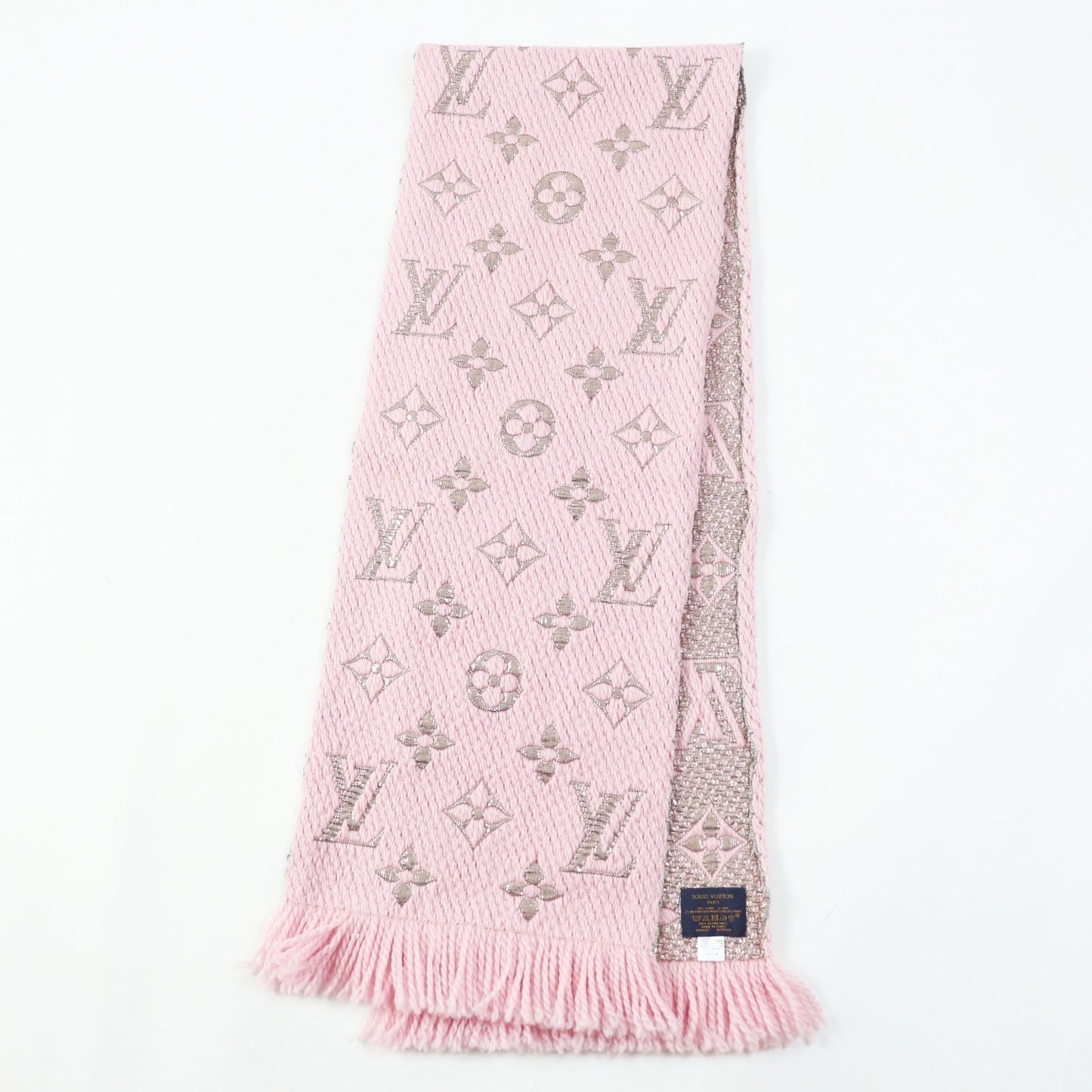 LOUIS VUITTON Scarf M70466 wool Rose valerine Logo mania
