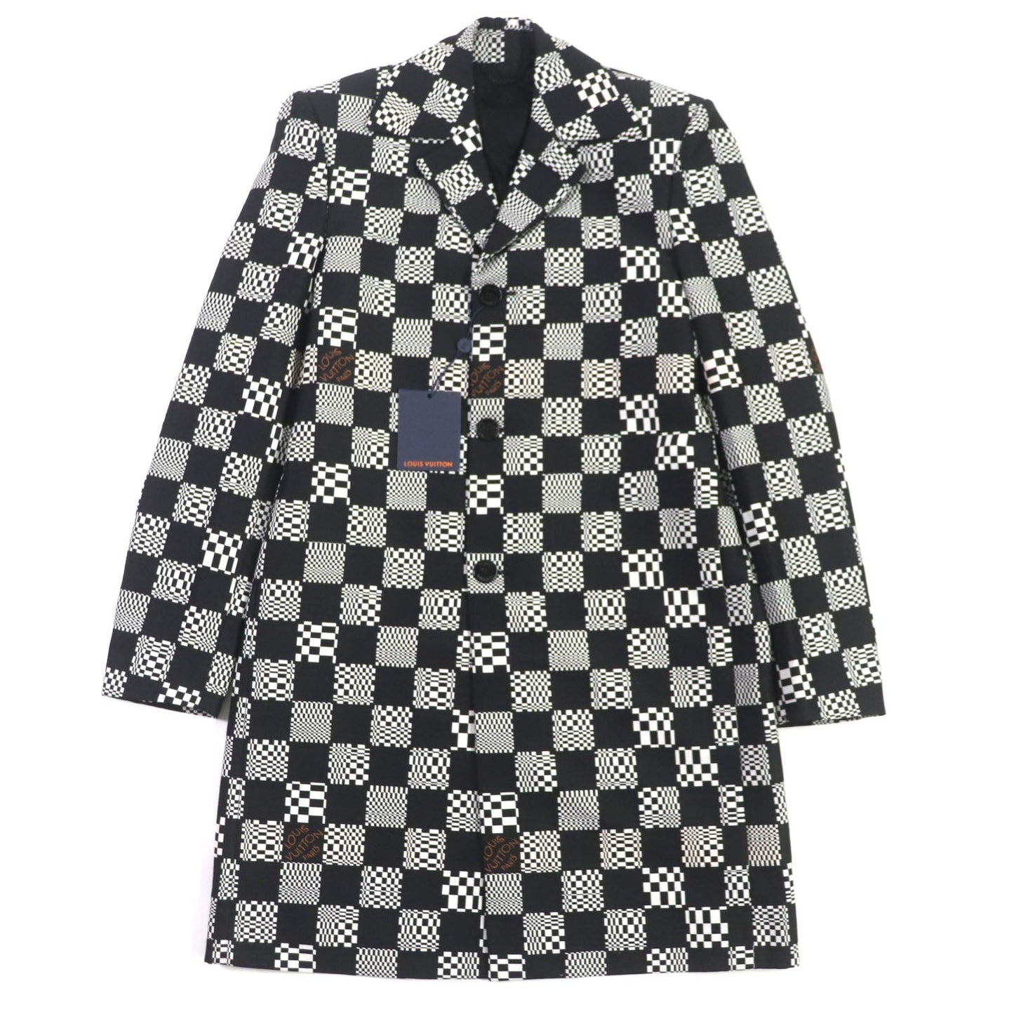LOUIS VUITTON Chester t wool Black White Distorted Damier Car t 46