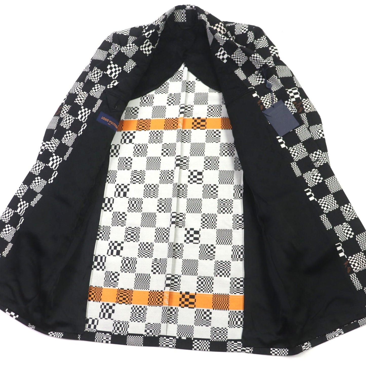 LOUIS VUITTON Chester t wool Black White Distorted Damier Car t 46