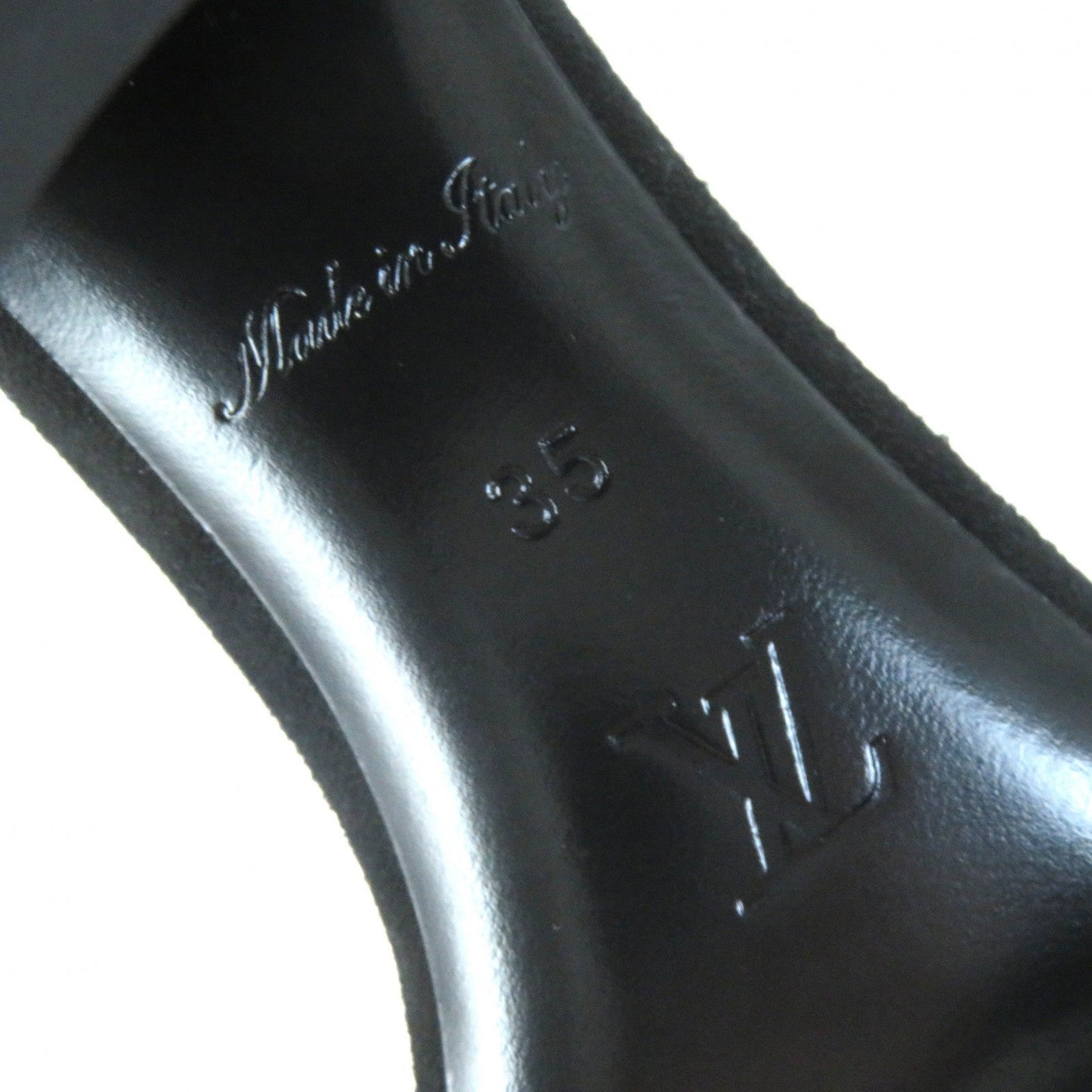 Louis Vuitton Suede Leather Sandals Black 35 Women