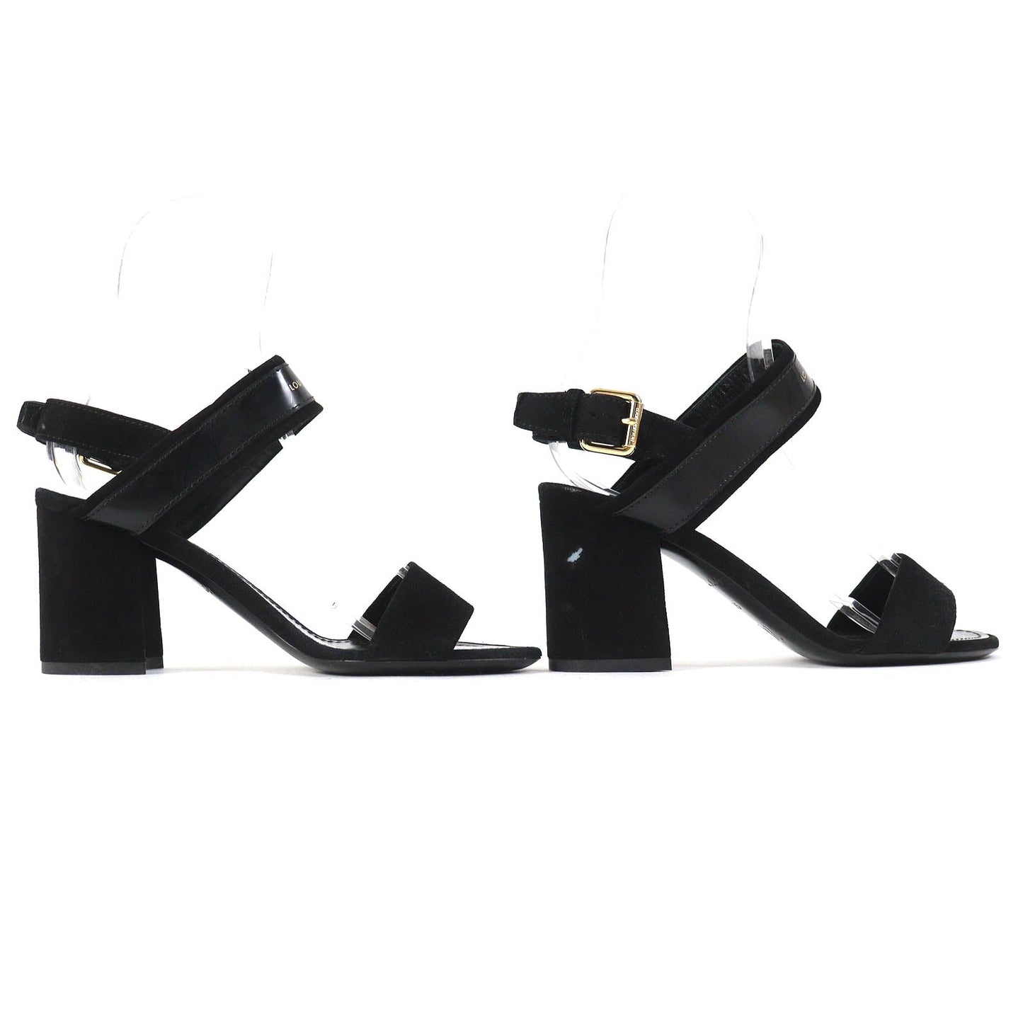 Louis Vuitton Suede Leather Sandals Black 35 Women