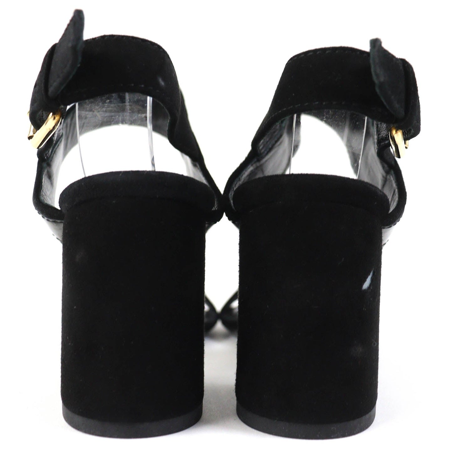 Louis Vuitton Suede Leather Sandals Black 35 Women