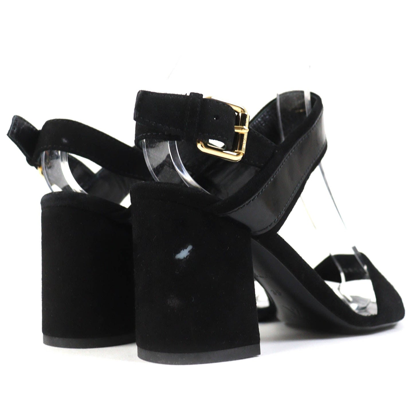 Louis Vuitton Suede Leather Sandals Black 35 Women