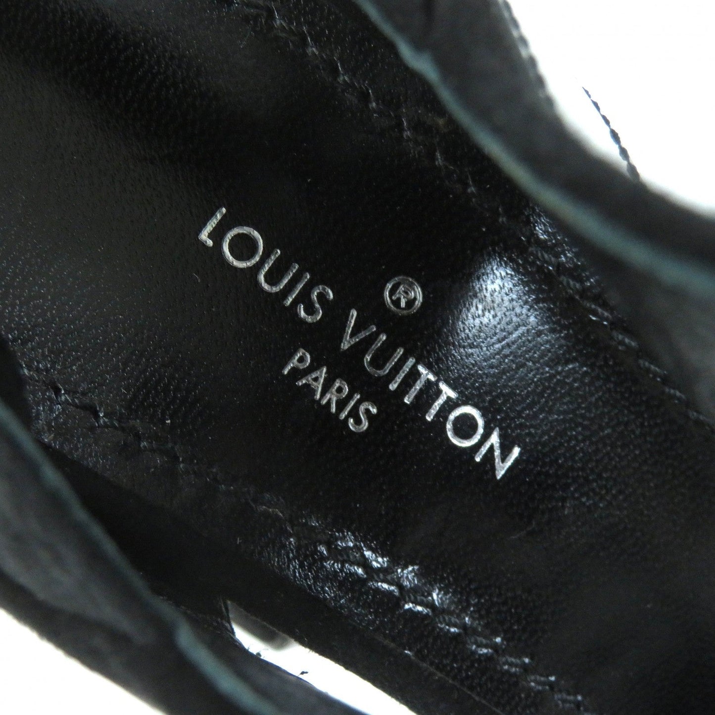 Louis Vuitton Suede Leather Sandals Black 35 Women