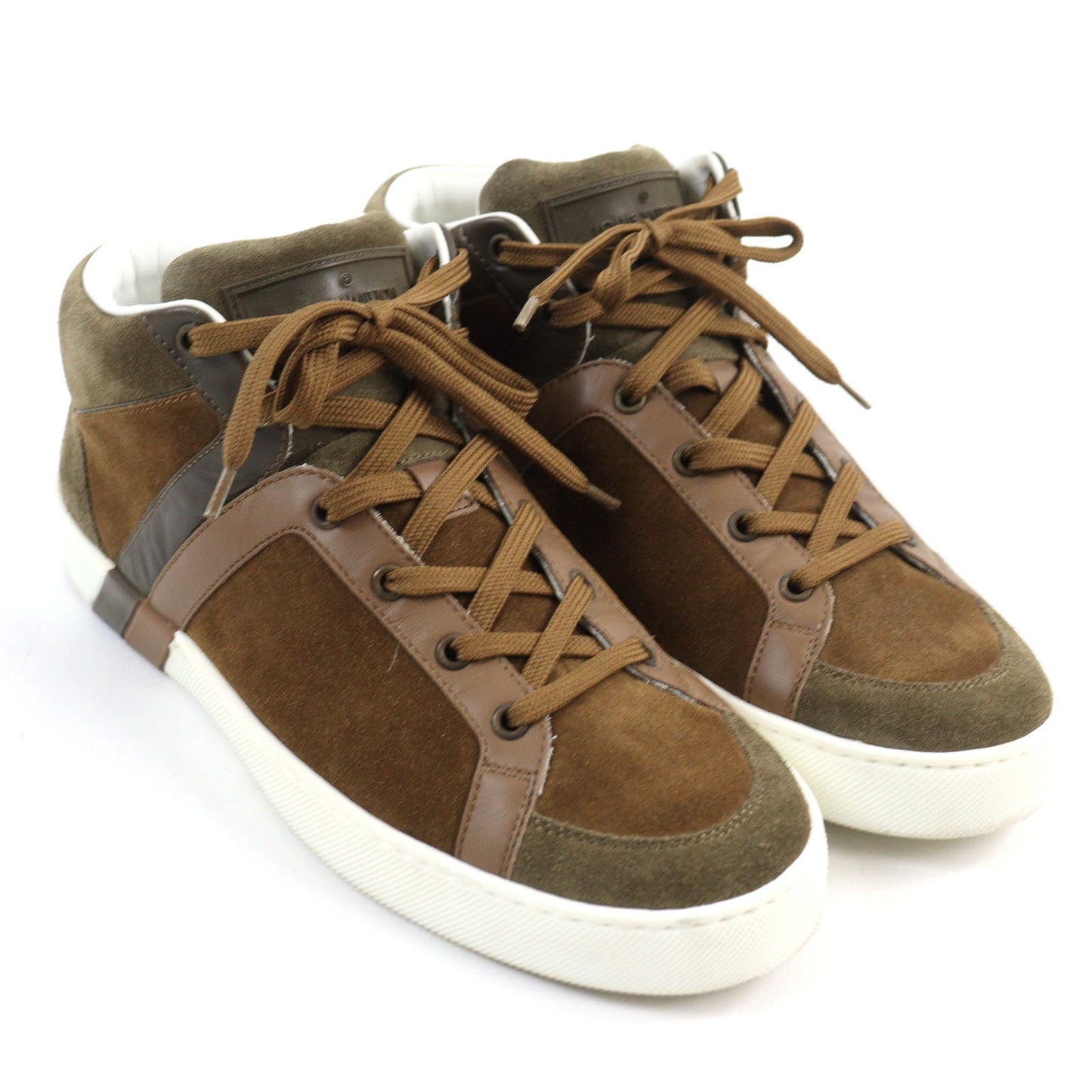 Louis Vuitton Bicolor Suede Leather Sneakers Brown