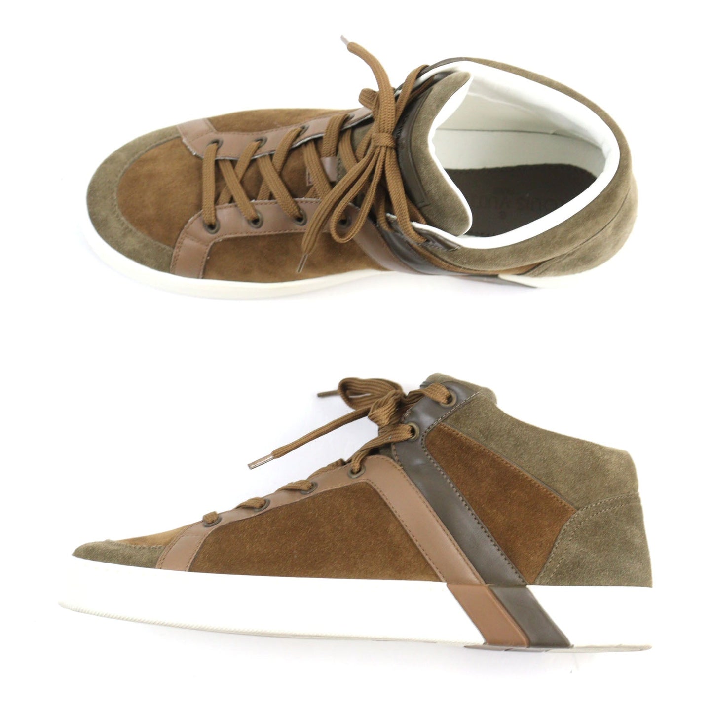 Louis Vuitton Bicolor Suede Leather Sneakers Brown