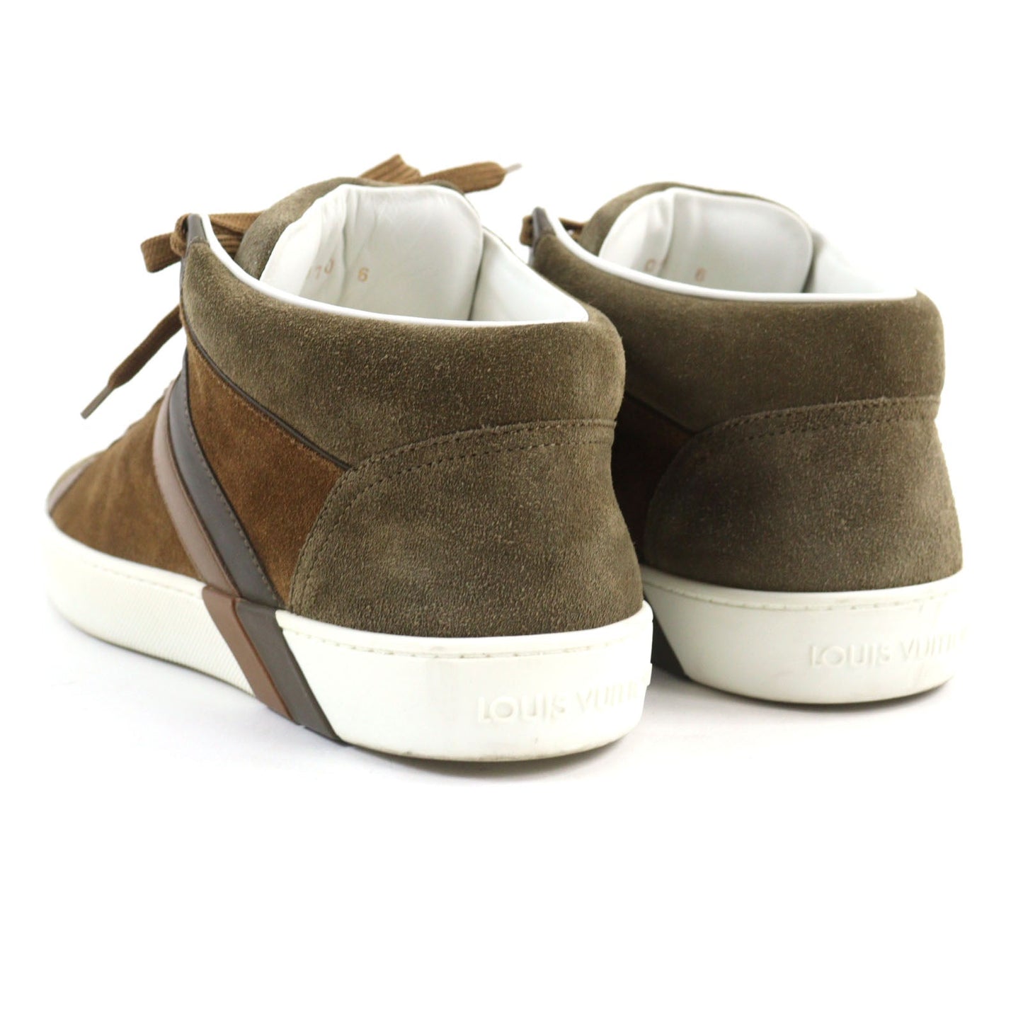 Louis Vuitton Bicolor Suede Leather Sneakers Brown