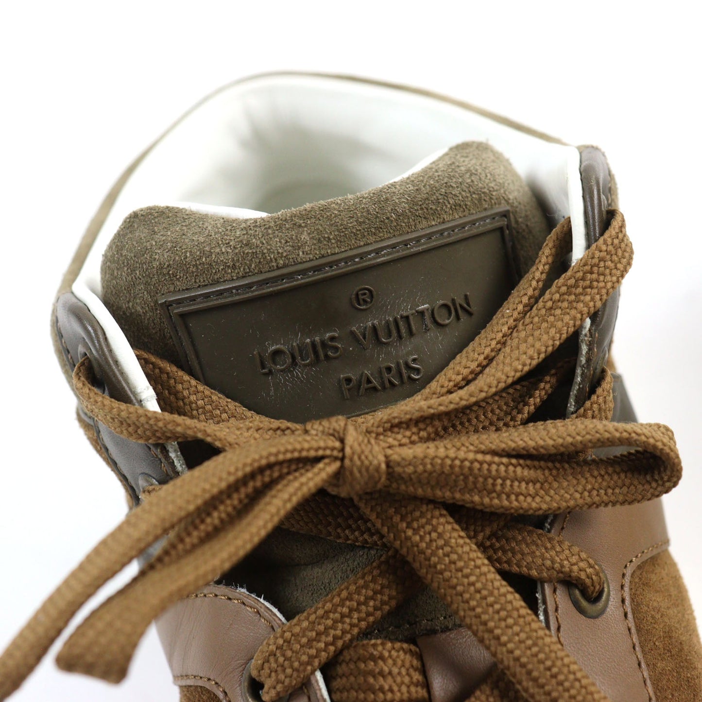 Louis Vuitton Bicolor Suede Leather Sneakers Brown