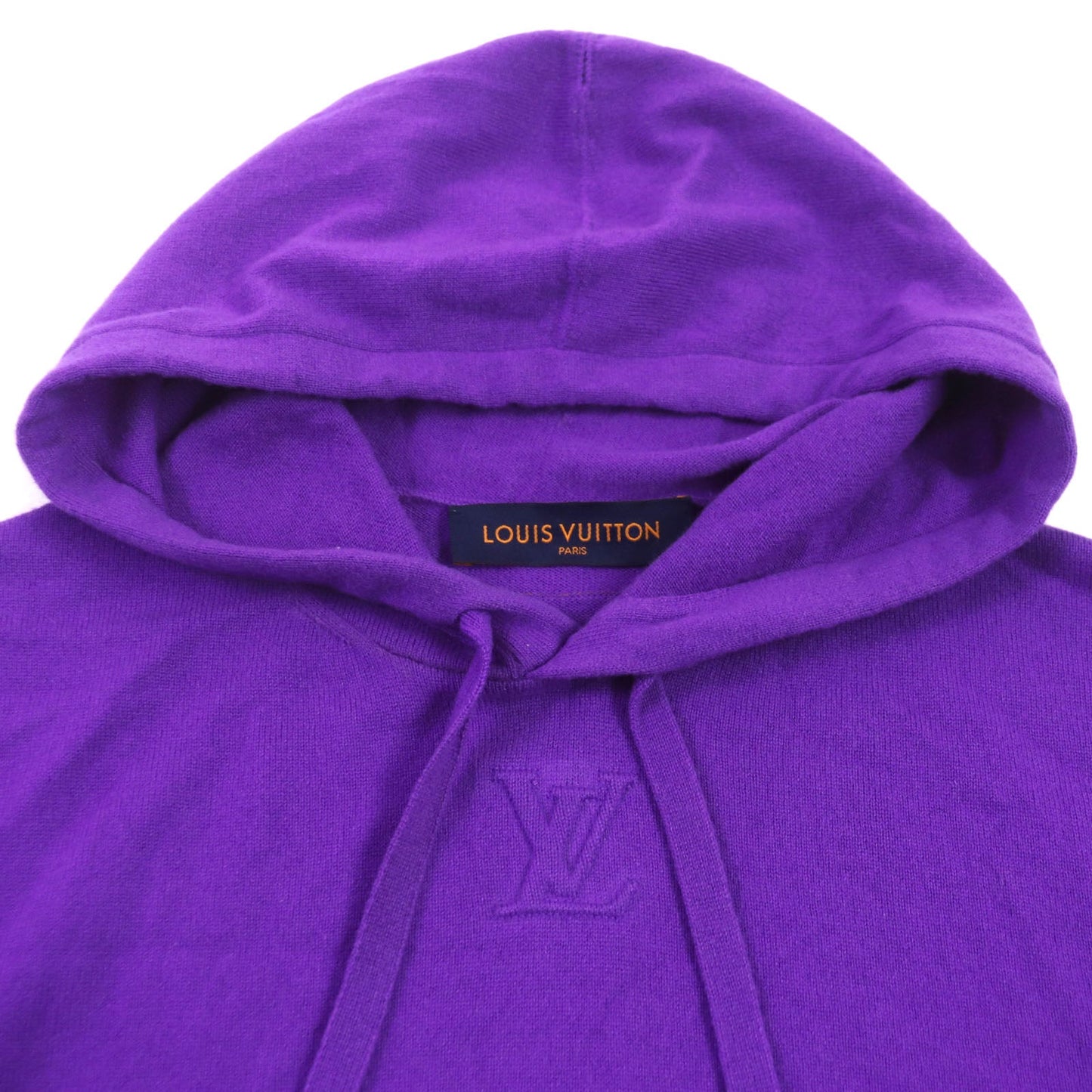 LOUIS VUITTON Hoodie cashmere purple LV embossed S