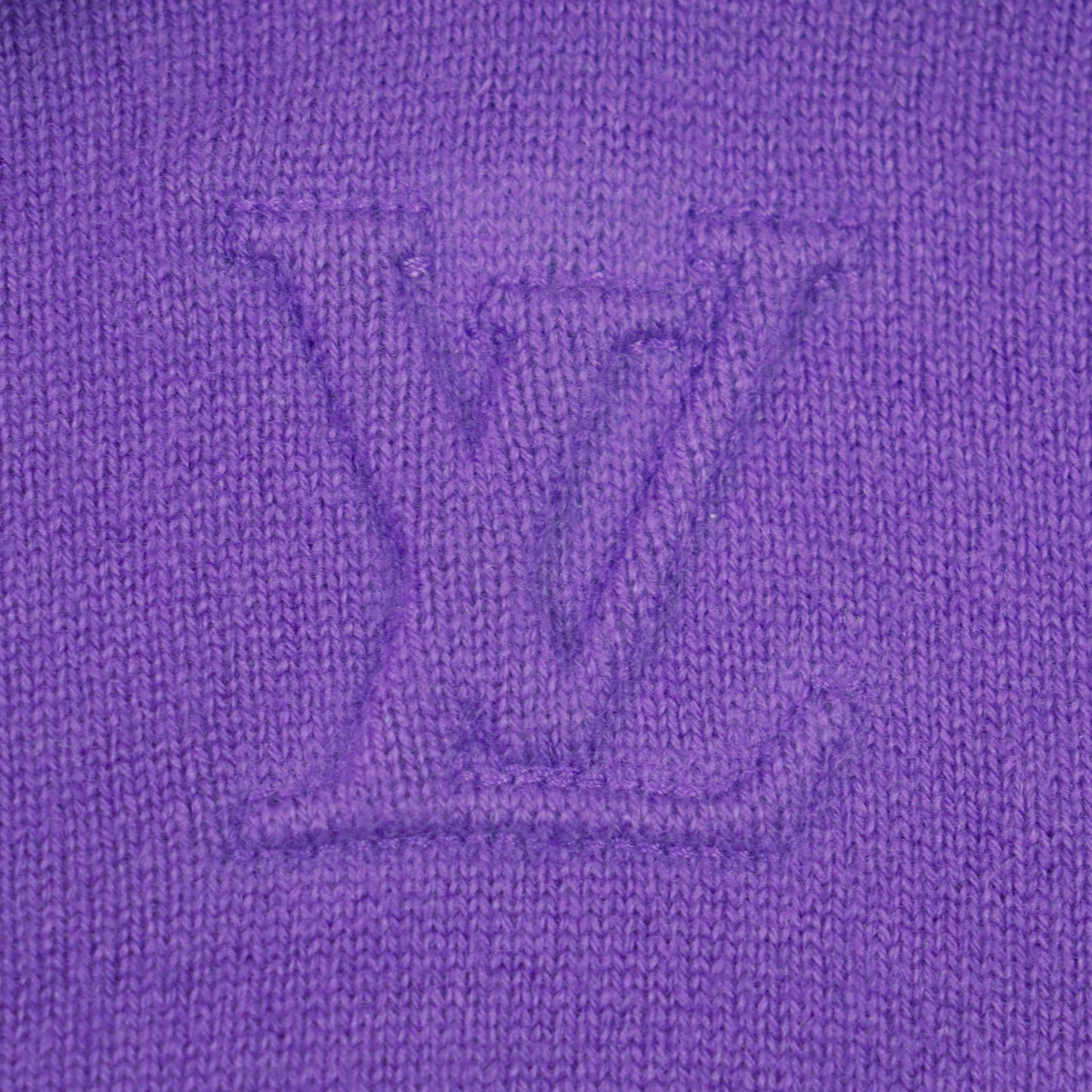 LOUIS VUITTON Hoodie cashmere purple LV embossed S