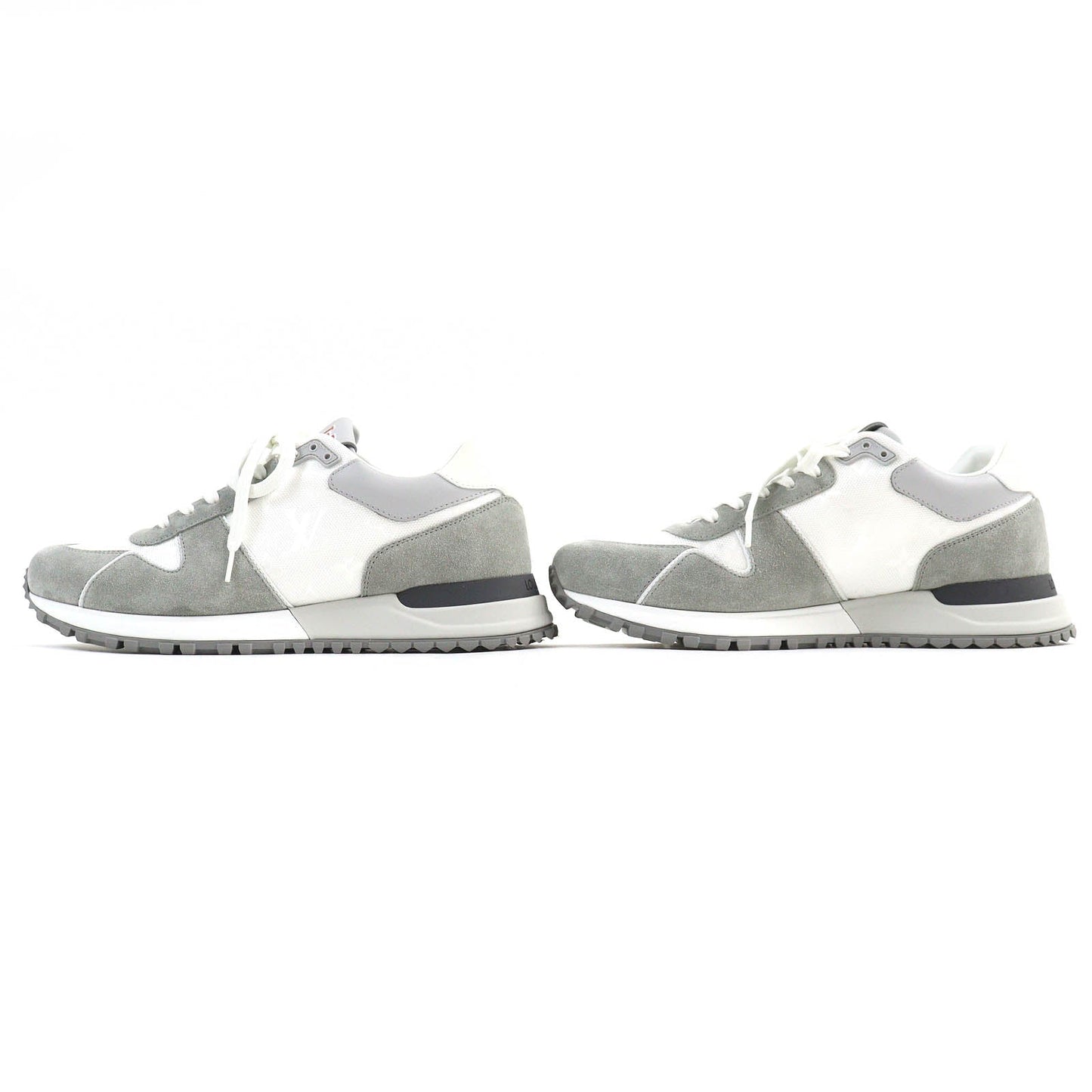 Louis Vuitton Monogram Suede Sneakers Gray White